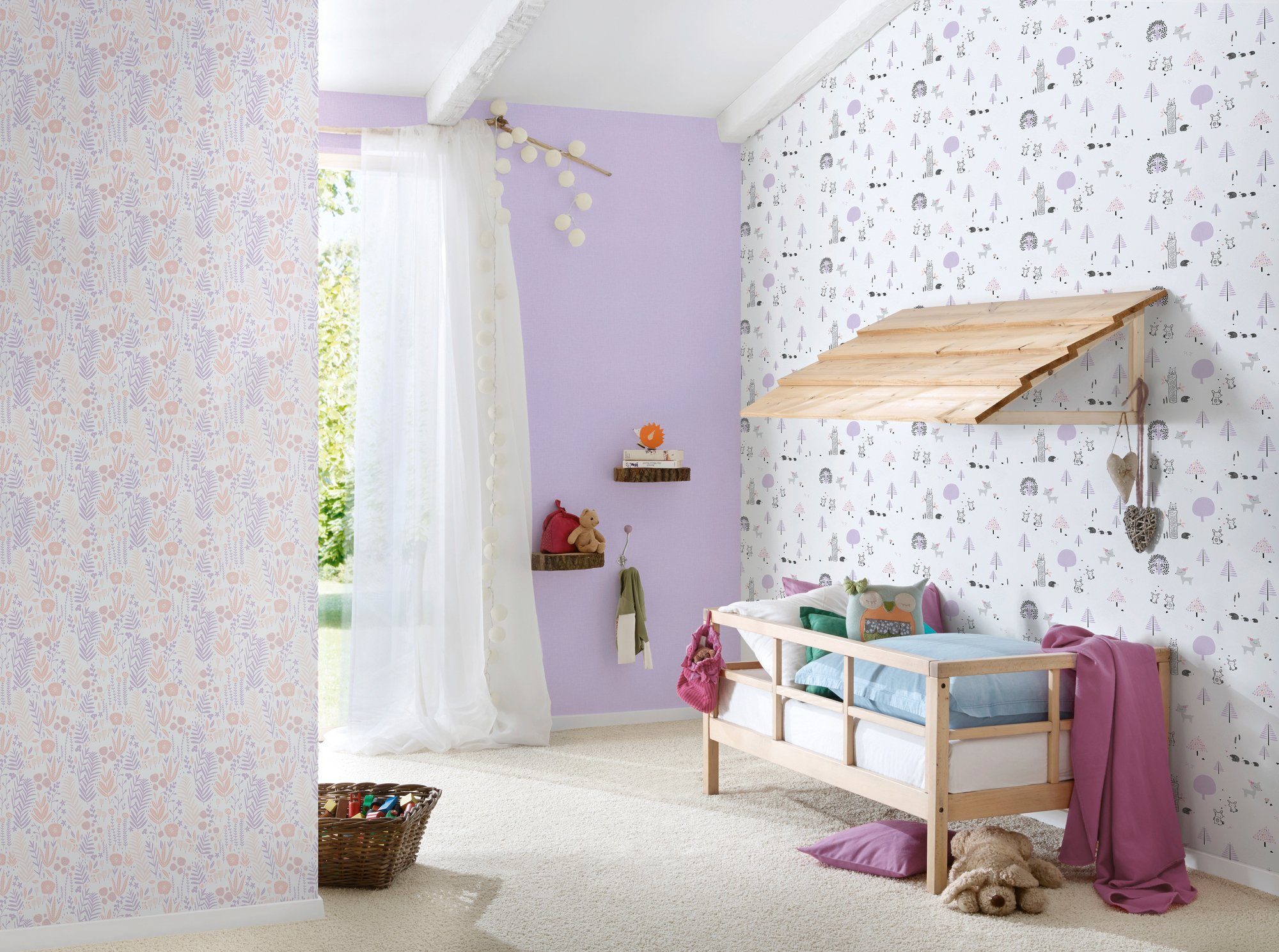 A.S. Création Vliestapete Little Love, glatt, einfarbig, uni, unifarben, Kindertapete Tapete Uni Tapeten Kinderzimmer Schlafzimmer modern Optik