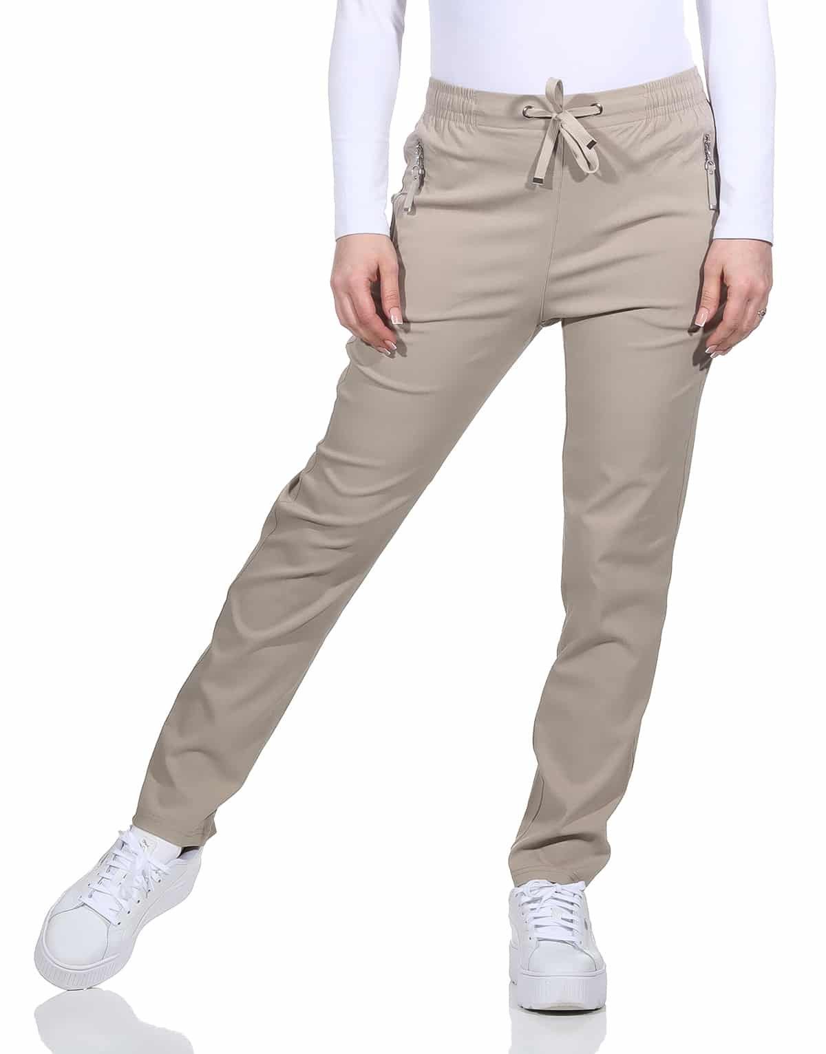 Alica Collection Chinohose Schlupfhose Damen Stretch Hose leichte Sommerhose - Kurzgröße mit Gummibund & Kordelzug, in großen Größen erhältlich