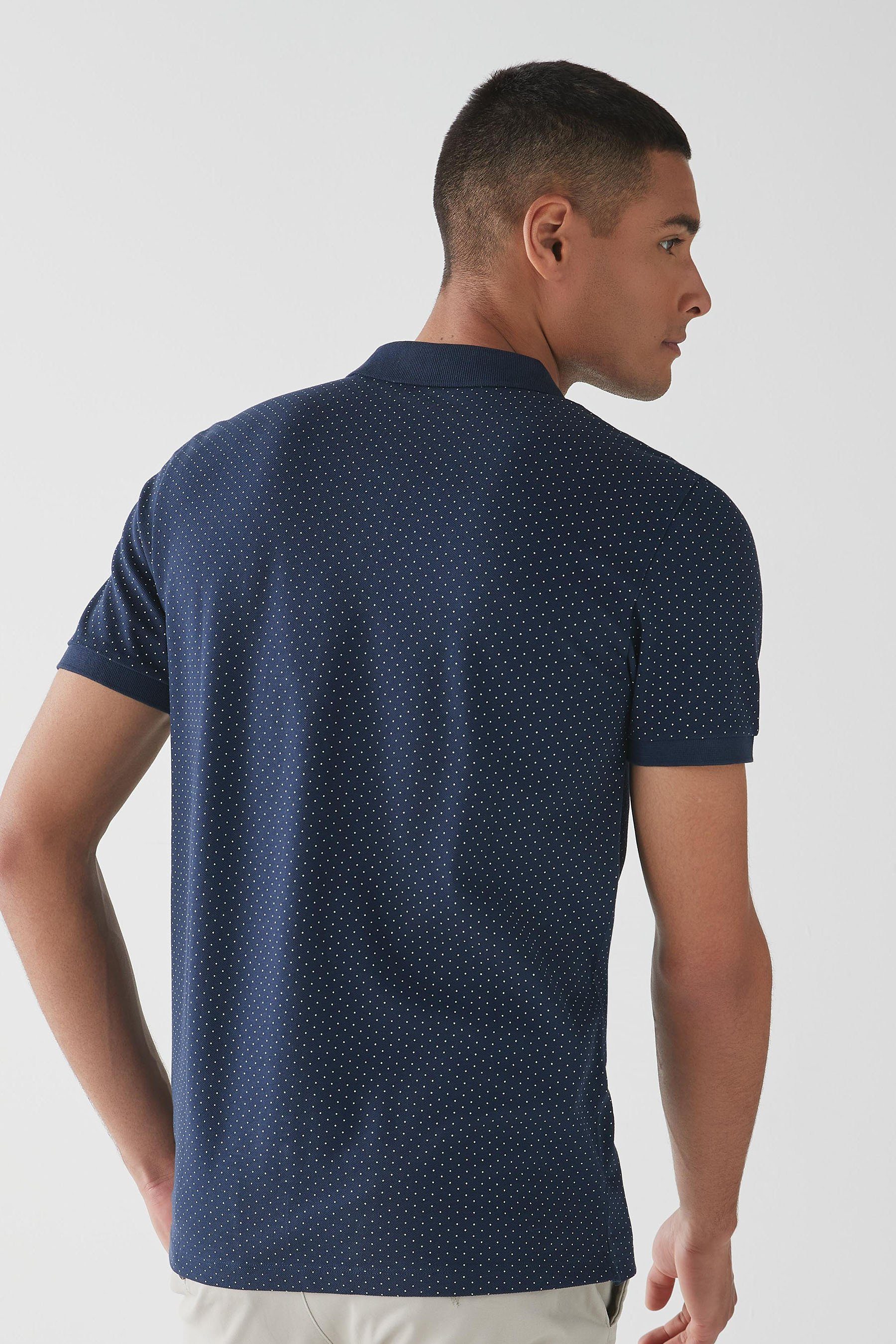 Next Poloshirt Piqué-Poloshirt (1-tlg) Navy Print