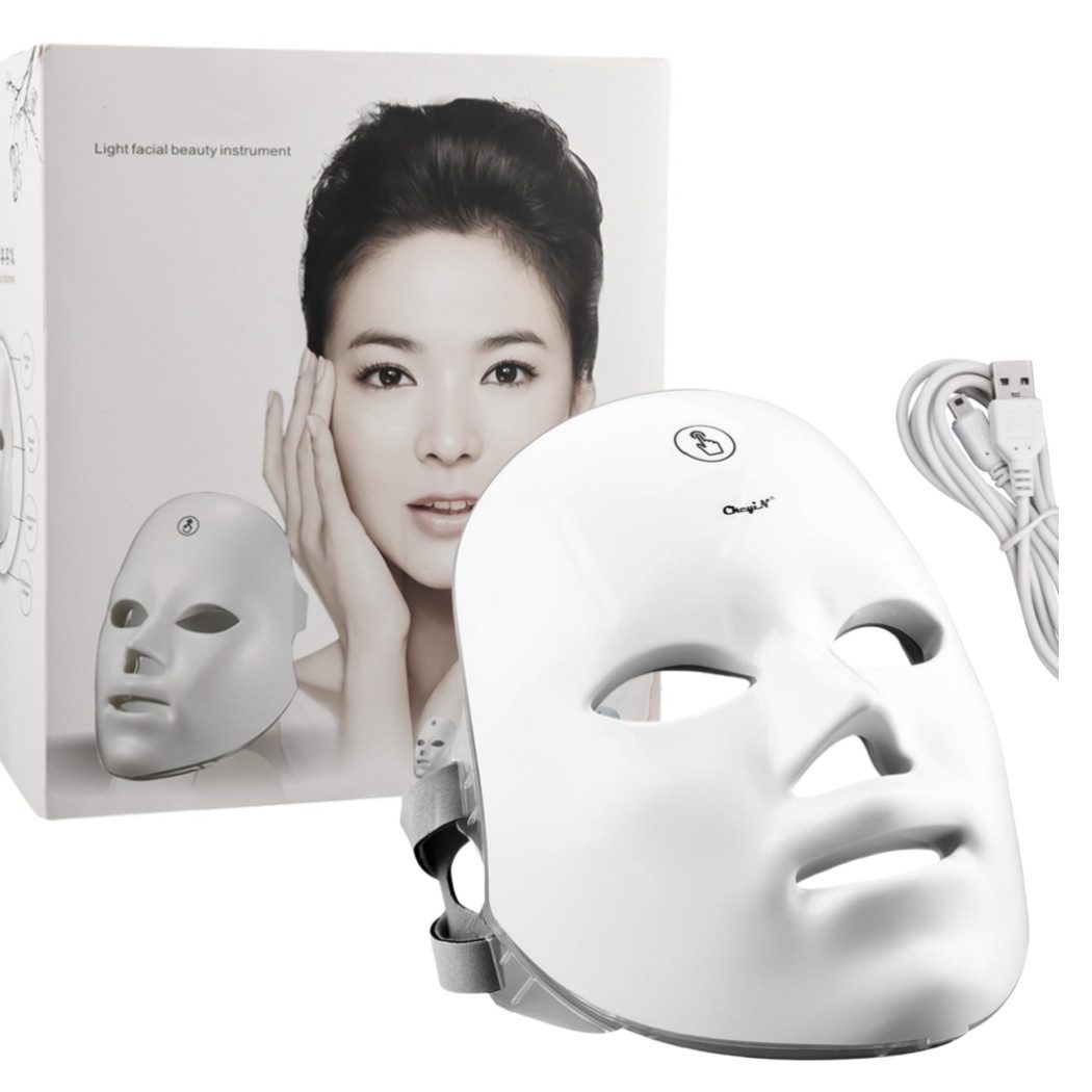 Gesichtsmassagegerät 7-Farben-LED-Gesichtsmaske Anti-Aging Hautstraffung Flecken vermindern