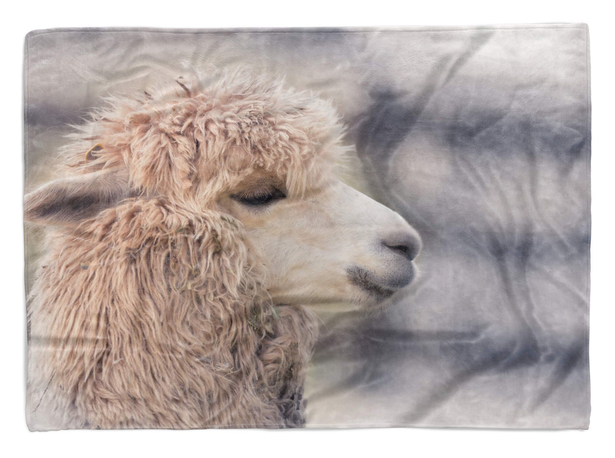 Handtücher Handtuch Strandhandtuch Saunatuch Kuscheldecke mit Tiermotiv Lama flauschig, Baumwolle-Polyester-Mix (1-St), Handtuch