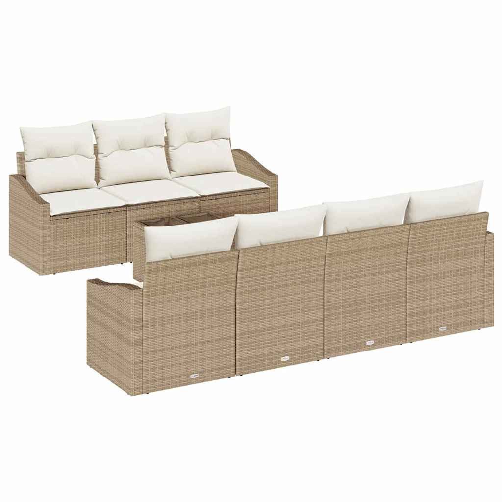 vidaXL Loungesofa Garten-Sofa-Set 8 pcs Beige und Creme 55 x 55 x 37 cm, 8 Teile