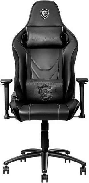 MSI Gaming-Stuhl »MSI MAG CH130 X Gaming Stuhl (Belastung max. 150 Kg, 4D Armlehnen, PVC Leder, schwarz, Nackenkissen, Lendenstütze)«-Otto