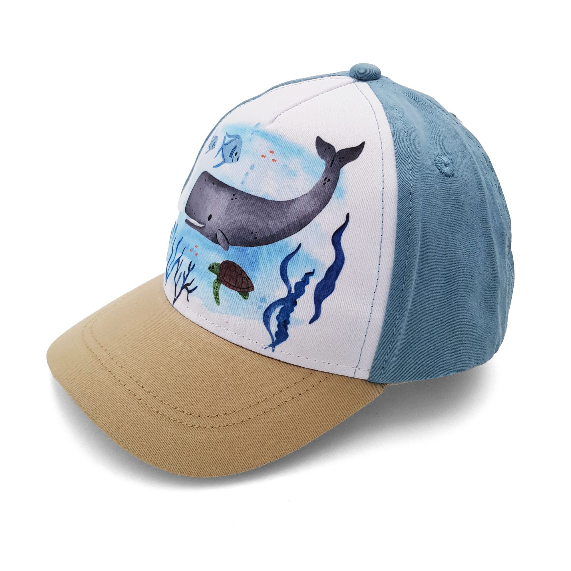 Maximo Baseball Cap (1-St) Blue Washed, Wal-Motiv, Basecap, Klettverschluss, MINI Boy
