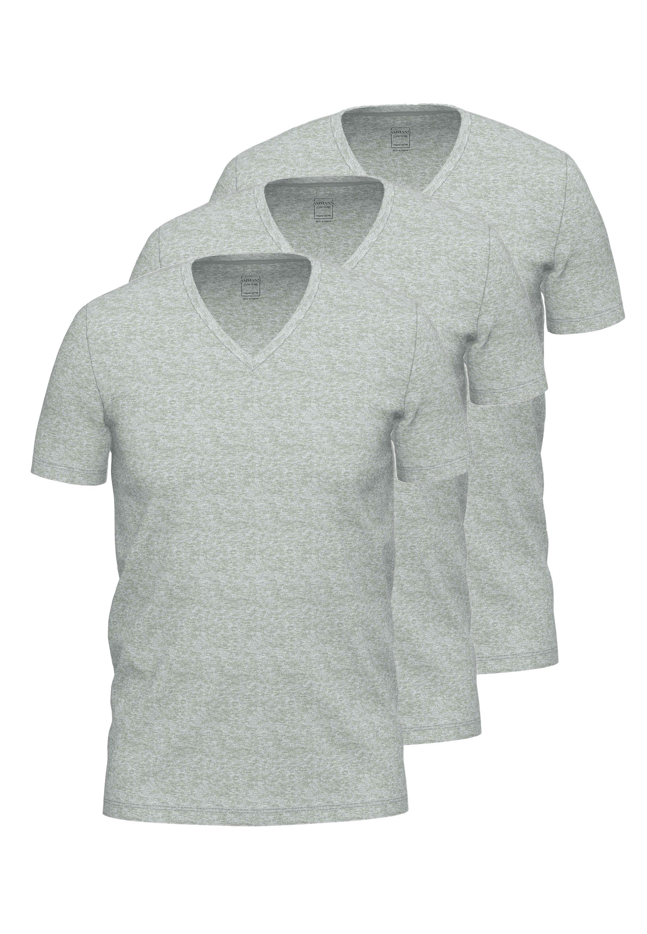 Pack Shirt you 3er - Baumwolle Cloud - Melange Unterhemd Close Unterhemd Atmungsaktiv / 3-St) (Spar-Set, Ammann to Kurzarm
