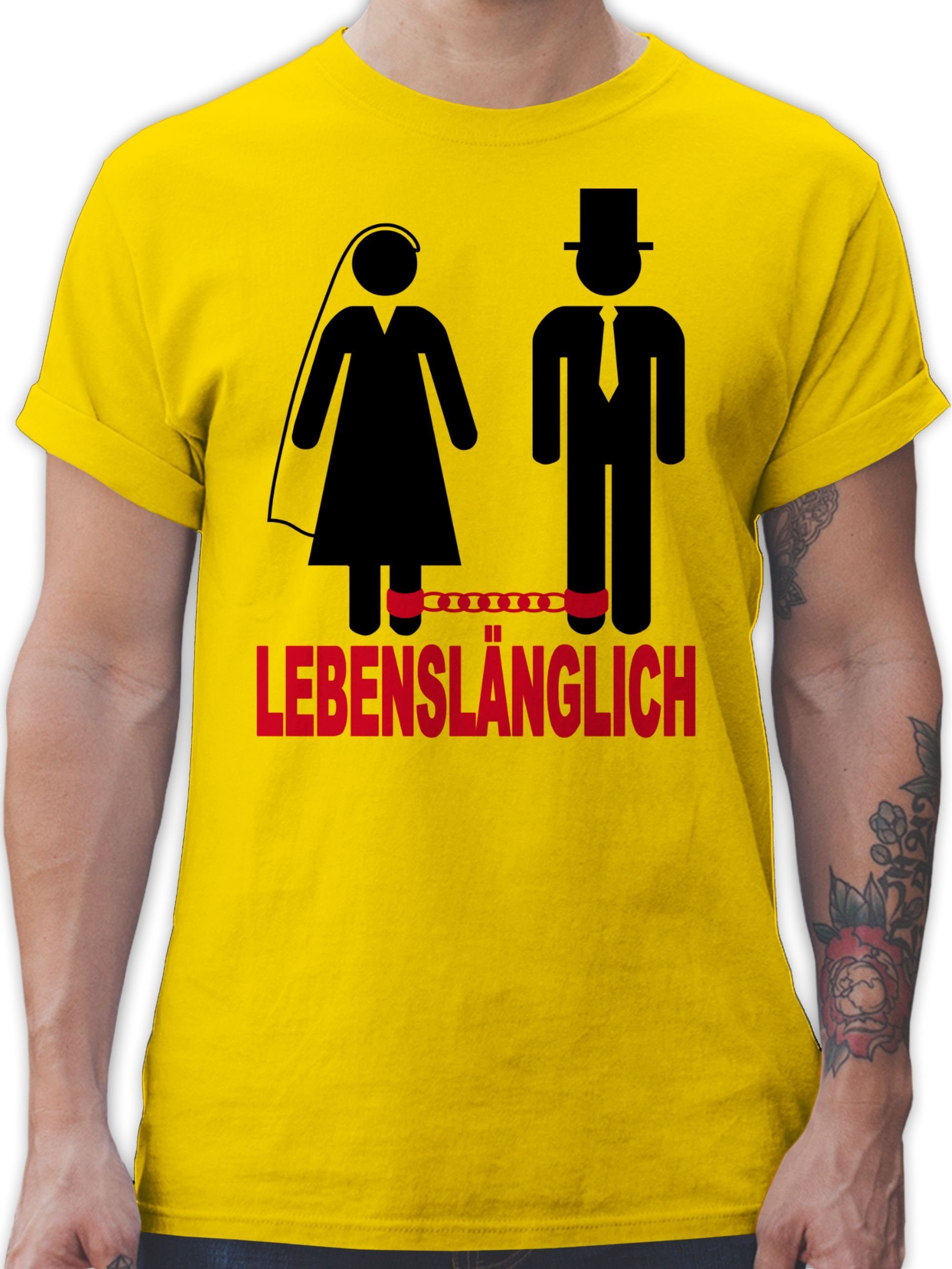 Shirtracer T-Shirt Lebenslänglich JGA Männer 3 Gelb