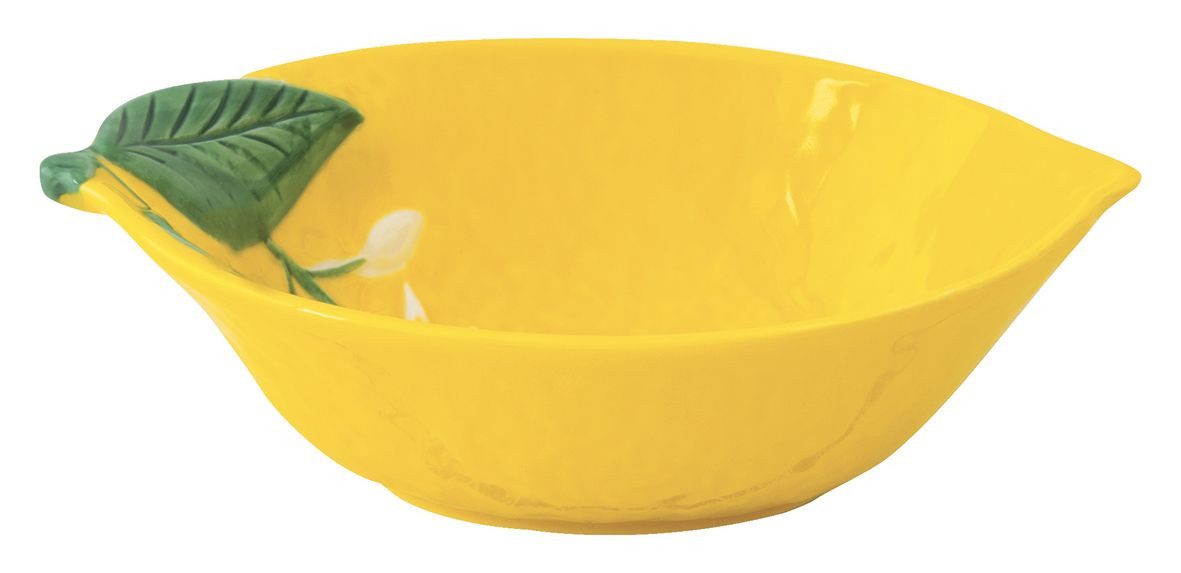 EasyLife Servierschale Fleurs et Citrons, Porzellan, Spülmaschinengeeignet, Mehrfarbig, Zitronen, H: 7cm