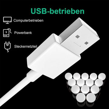 Vicbuy LED Spiegelleuchte, 14er Touch-Funktion Hollywood Lichter, 3 Farbe & Dimmbaren Helligkeitsstufen, Schminktische Leuchte, Drehbare Schminkleuchte, USB-Kabel Spiegellampe, Kosmetikspiegel