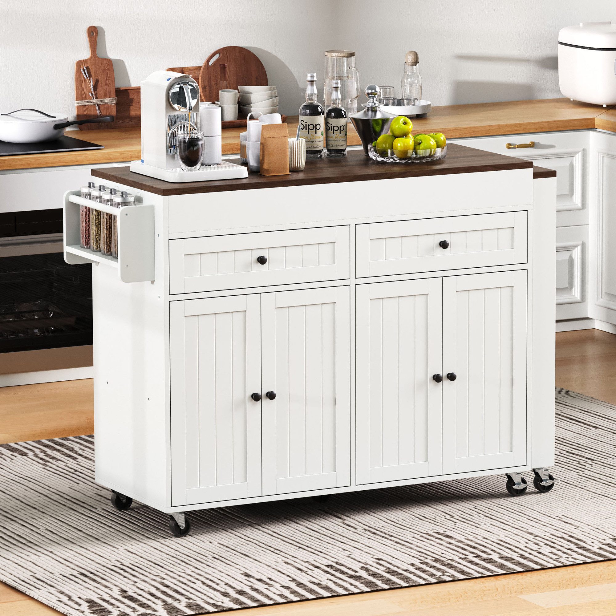 STILVORA Küchenwagen mit Schubladen,Kücheninsel Buffetschrank Ausziehbar günstig online kaufen