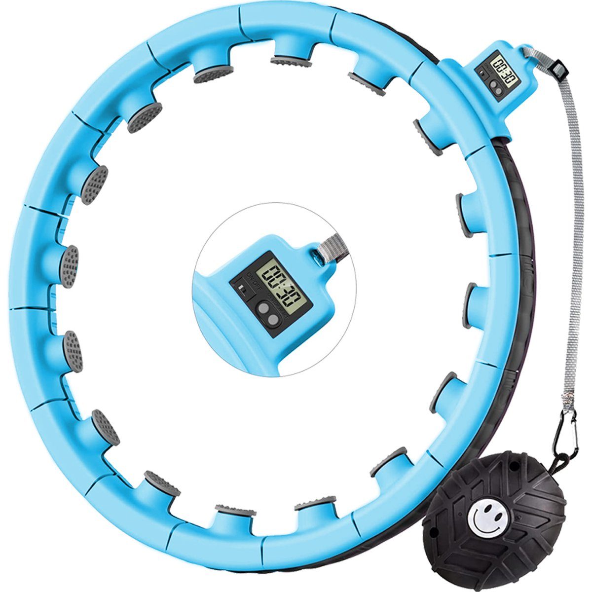 Hoop, Abnehmbar Smart Kugel Blau Fitness-Reifen, LeiGo beschwerter Hula-Hoop-Reifen Hula mit