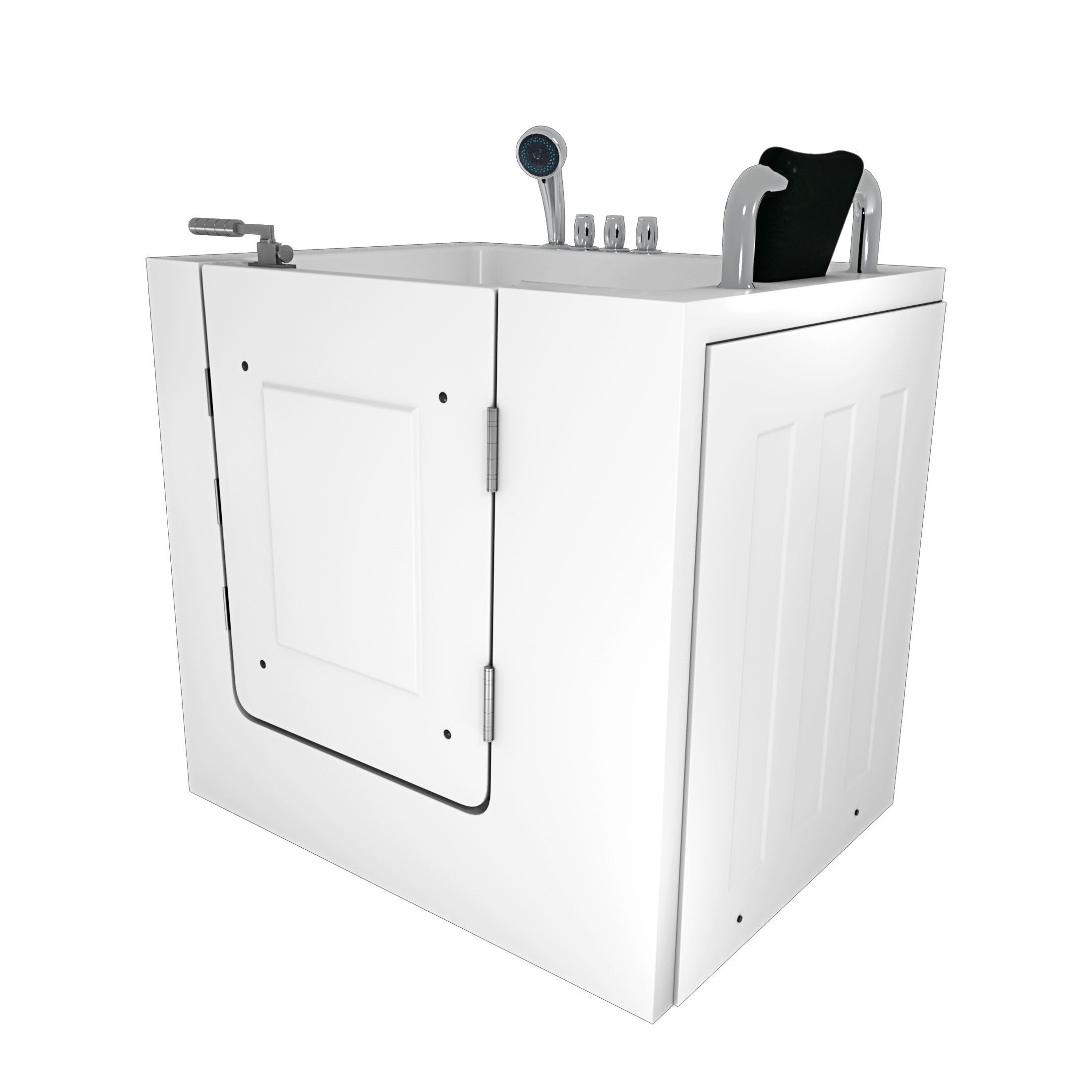 AcquaVapore Whirlpool-Badewanne Sitzwanne Whirlpool Wanne mit Tür S02WP-TH-A-R 78x100cm, (1-tlg), mit Ablaufgarnitur