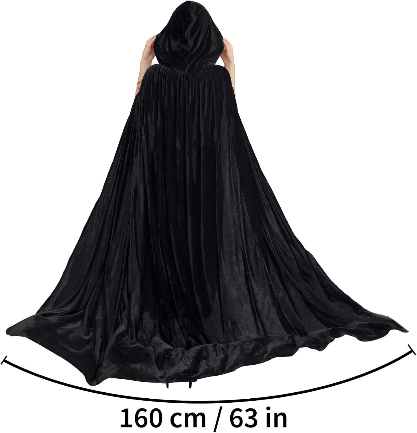 UE Stock Umhang Halloween Unisex Umhang mit Kapuze Cosplay Kostüm für Erwachsene Gr. S, für mysteriöses Erscheinungsbild