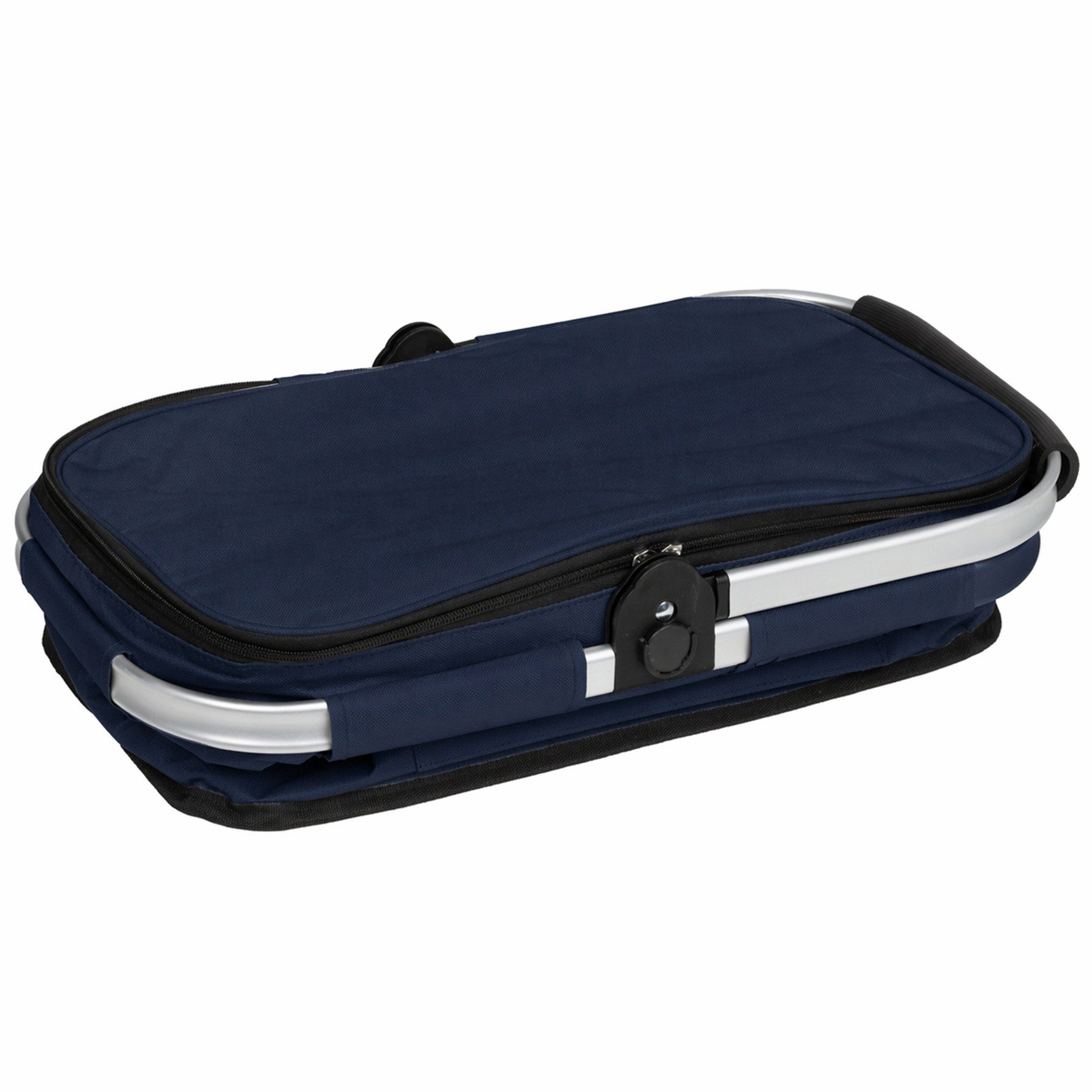 Ebaxx Einkaufskorb Alu Thermo Korb Klapp Kühltasche faltbar Picknick Camping Grau Blau