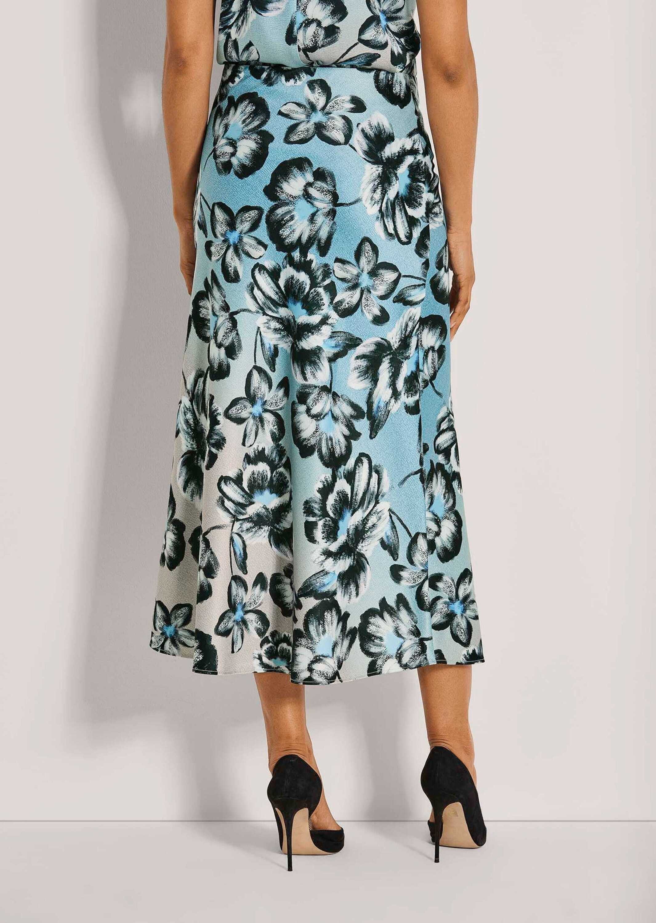 MADELEINE Maxirock Eleganter Floral-Druck für stilvolle Auftritte Wadenlanger Rock mit seitlichem Reißverschluss