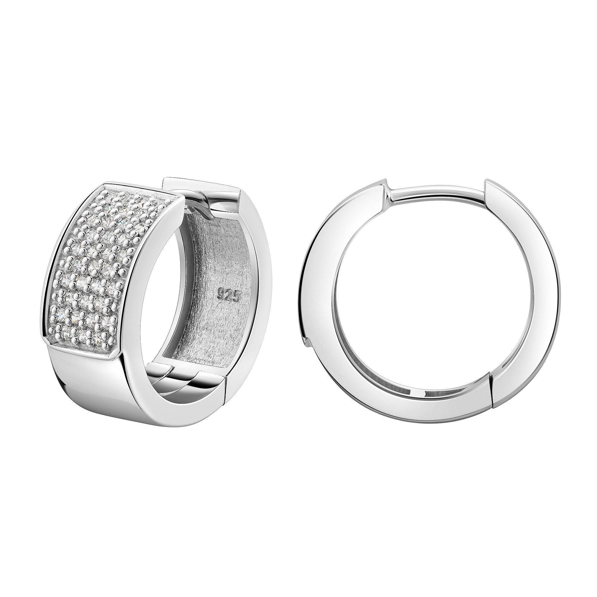 Firetti Paar Creolen Schmuck Geschenk Silber 925 Ohrschmuck Ohrringe, mit Zirkonia (synth)