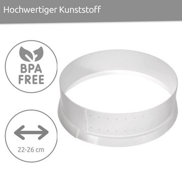 Wüllner + Kaiser Tortenring FLEXY Klein, Kunststoff, (1 tlg), Backring größtenverstellbarer Durchmesser 22 - 26 cm