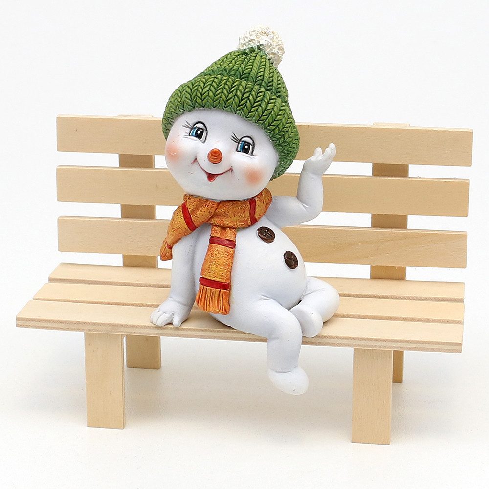 SIGRO Sammelfigur Schneekinder mit Mütze und Schal in rot-grün als Kantensitzer, im 2er Set