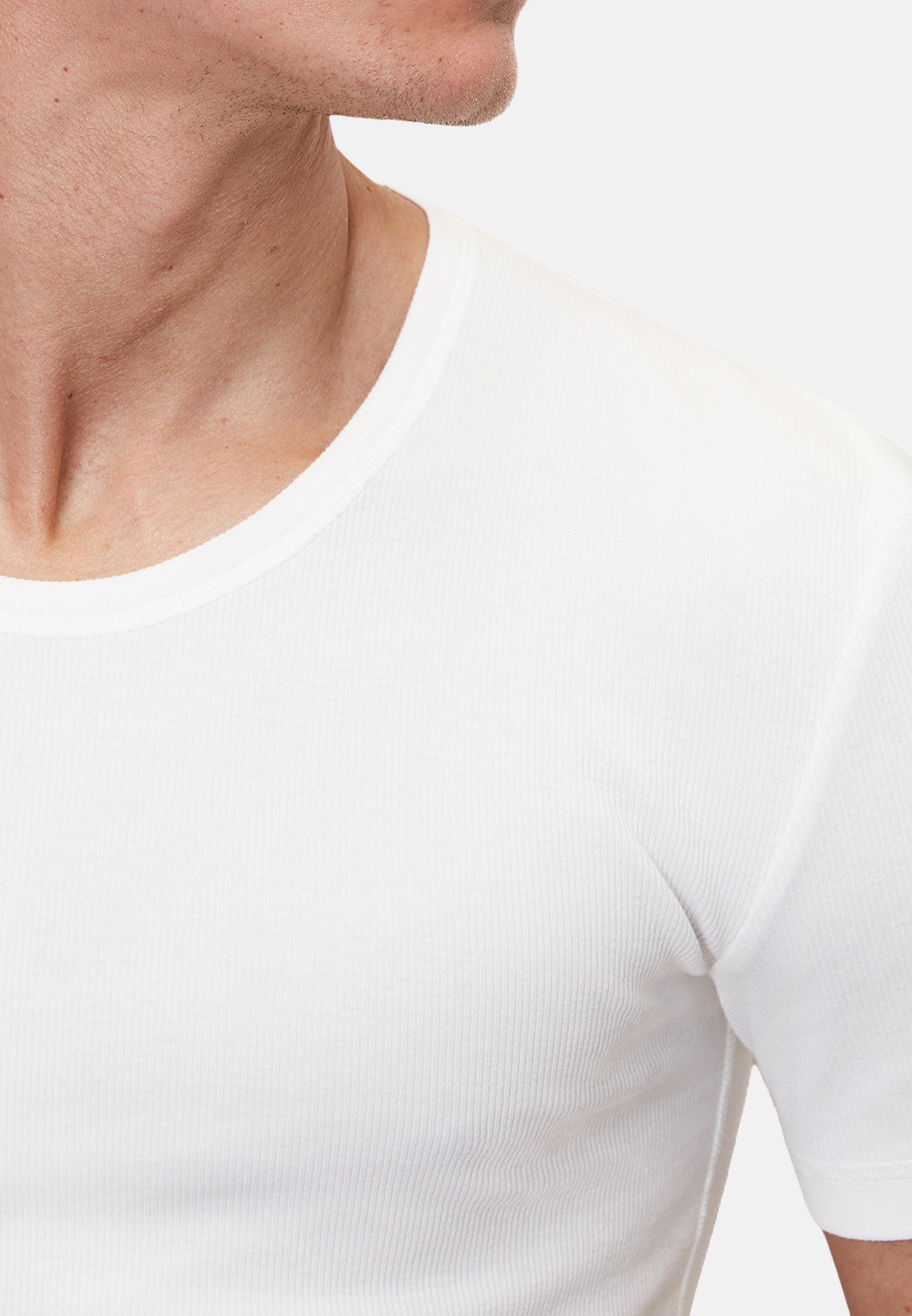 Iconic / Baumwolle Weiß Cotton 4-St) Organic O'Polo - - (Spar-Set, Unterhemd Shirt Rib Unterhemd 4er Marc Pack Langarm