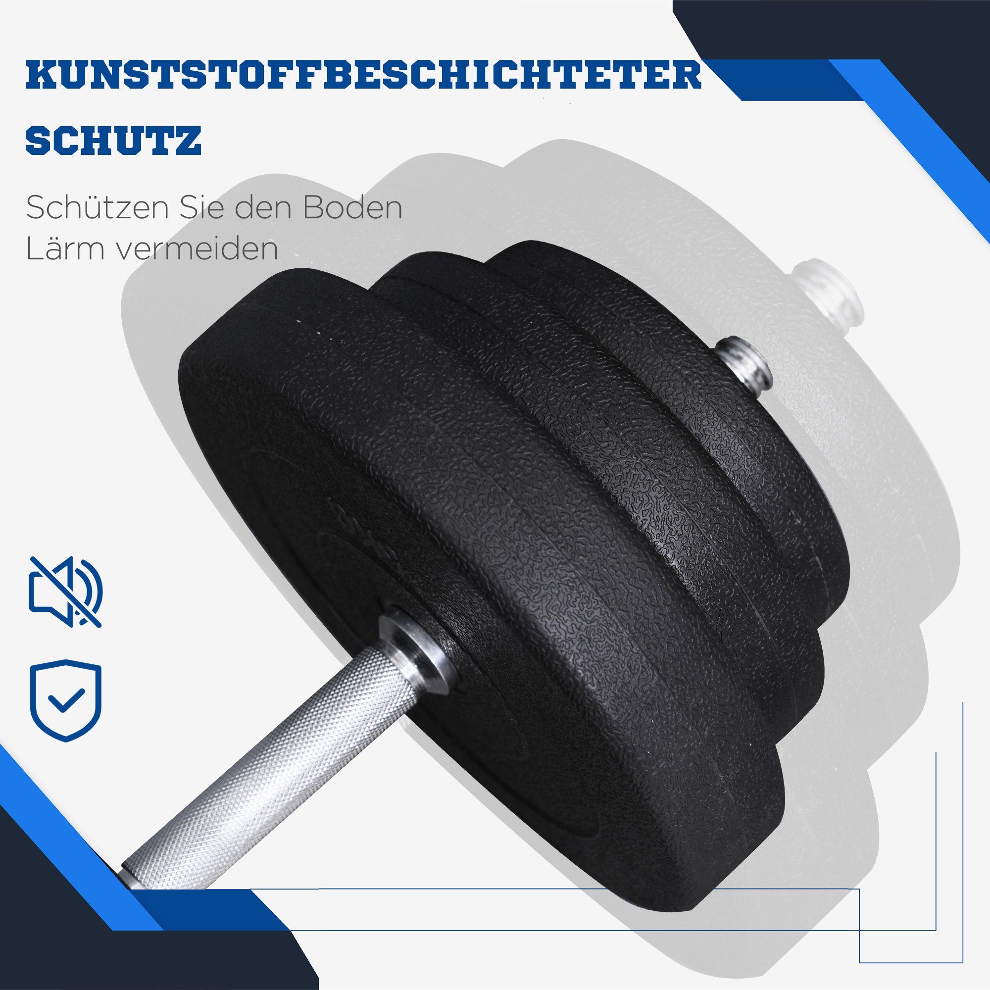 und Hantelscheiben), Hantel-Set Fitness 12 Kurzhanteln für Schwarz, 2er Krafttraining Set kg, (Set, mit 40 HOMCOM Kurzhantel-Set