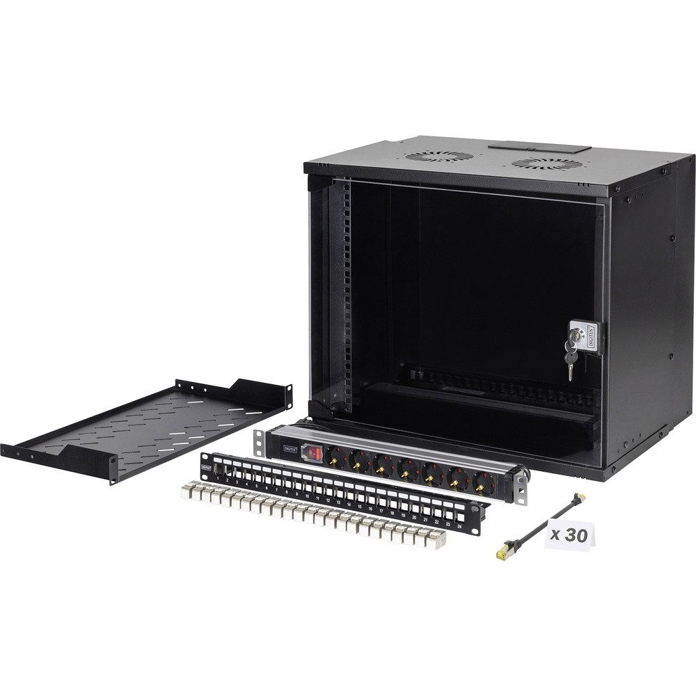Digitus Netzwerkschrank Digitus DN-49205-SET 19 Zoll Netzwerkschrank 9 HE Schwarz
