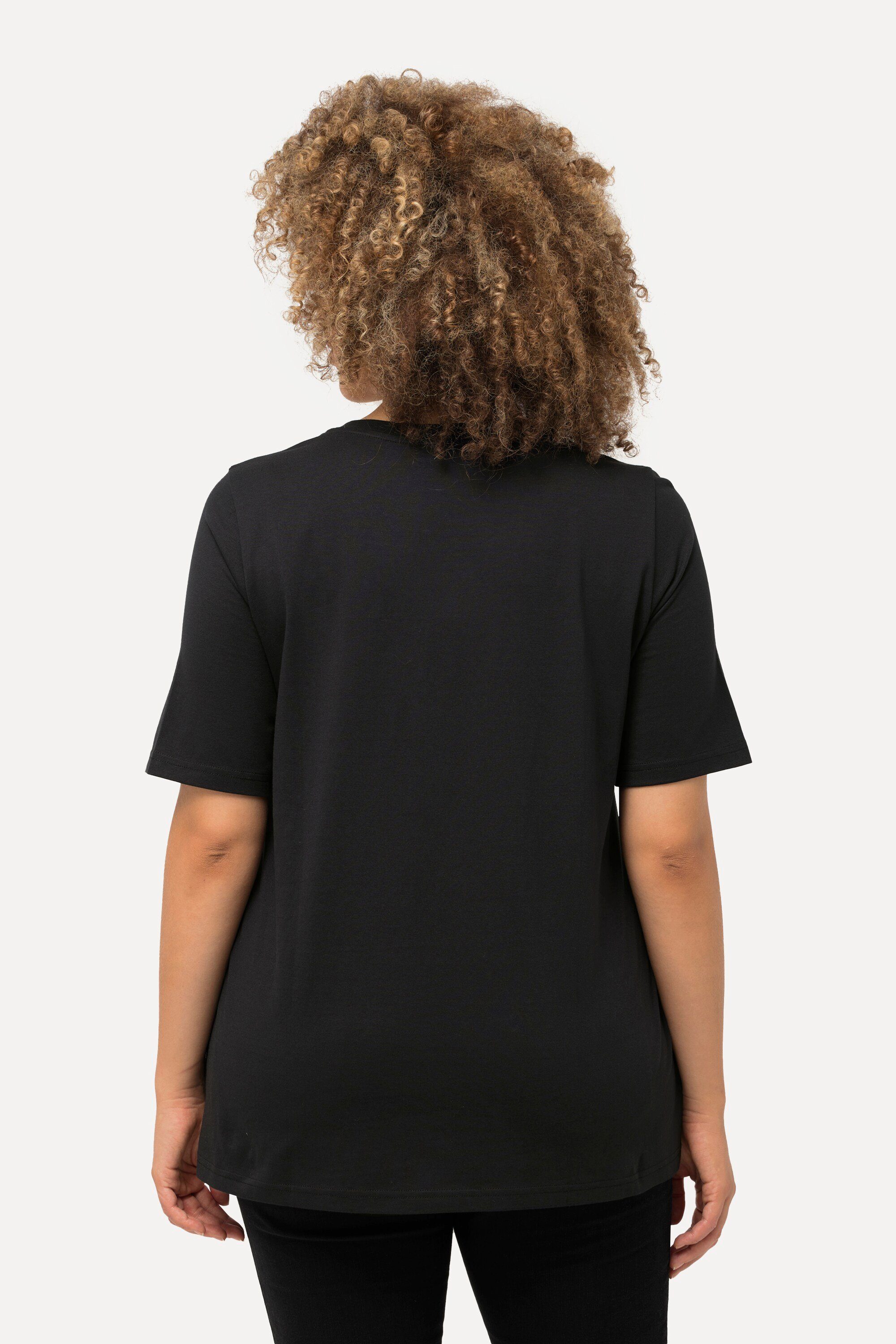 Ulla Popken T-Shirt T-Shirt Blüten Classic Rundhals Halbarm