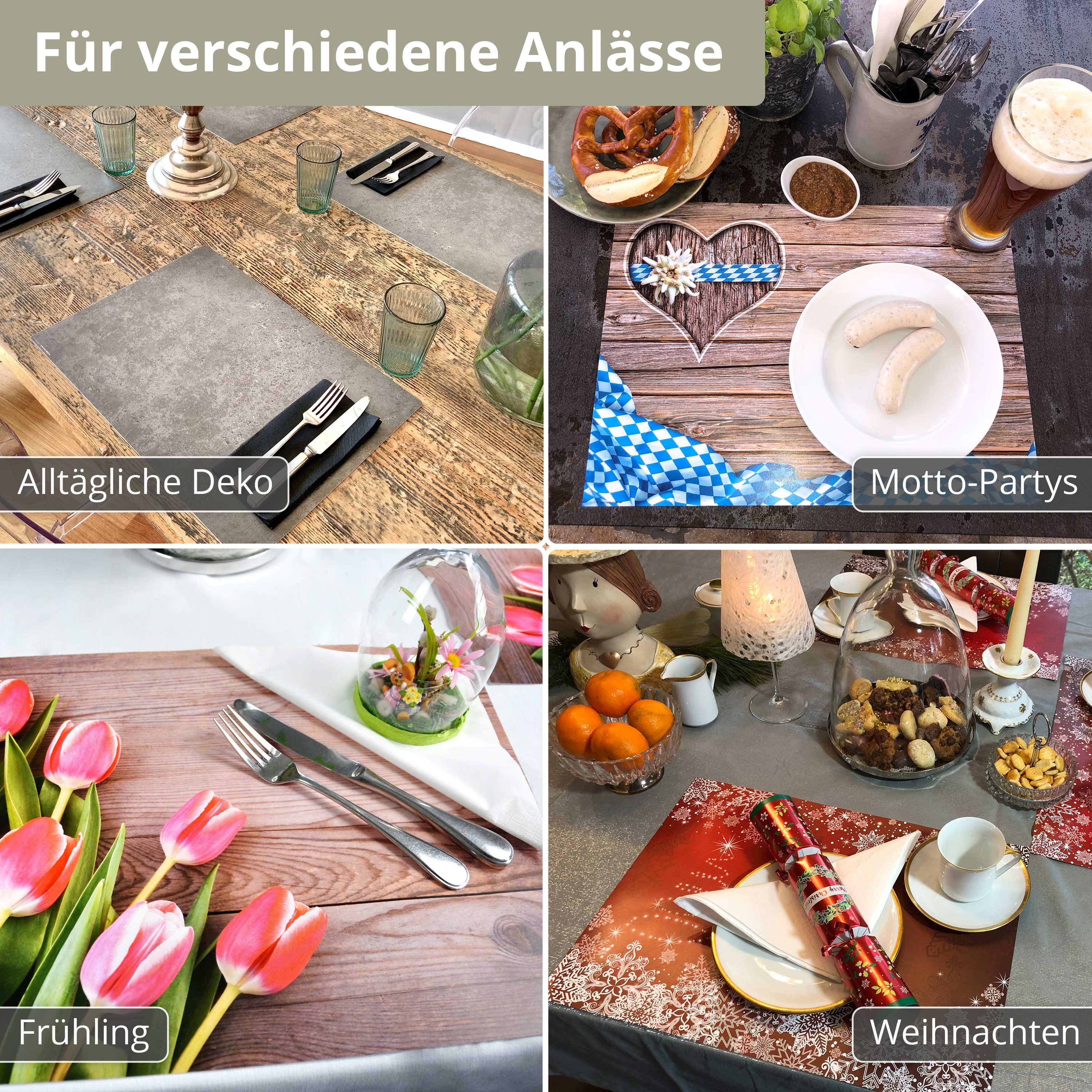 44 Tischsetmacher, / in cm Platzset, x Tischset Aufbewahrungsmappe, Ostern (aus & Blumen, Frühling, Made Naturpapier Germany in 32 gelb-weiß), 12-St.,