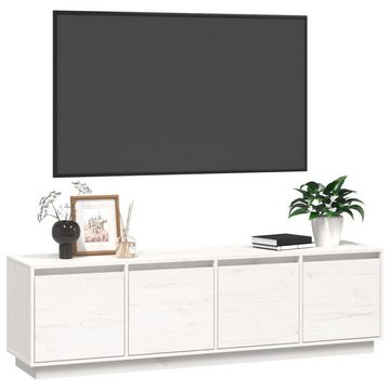 furnicato TV-Schrank Weiß 156x37x45 cm Massivholz Kiefer