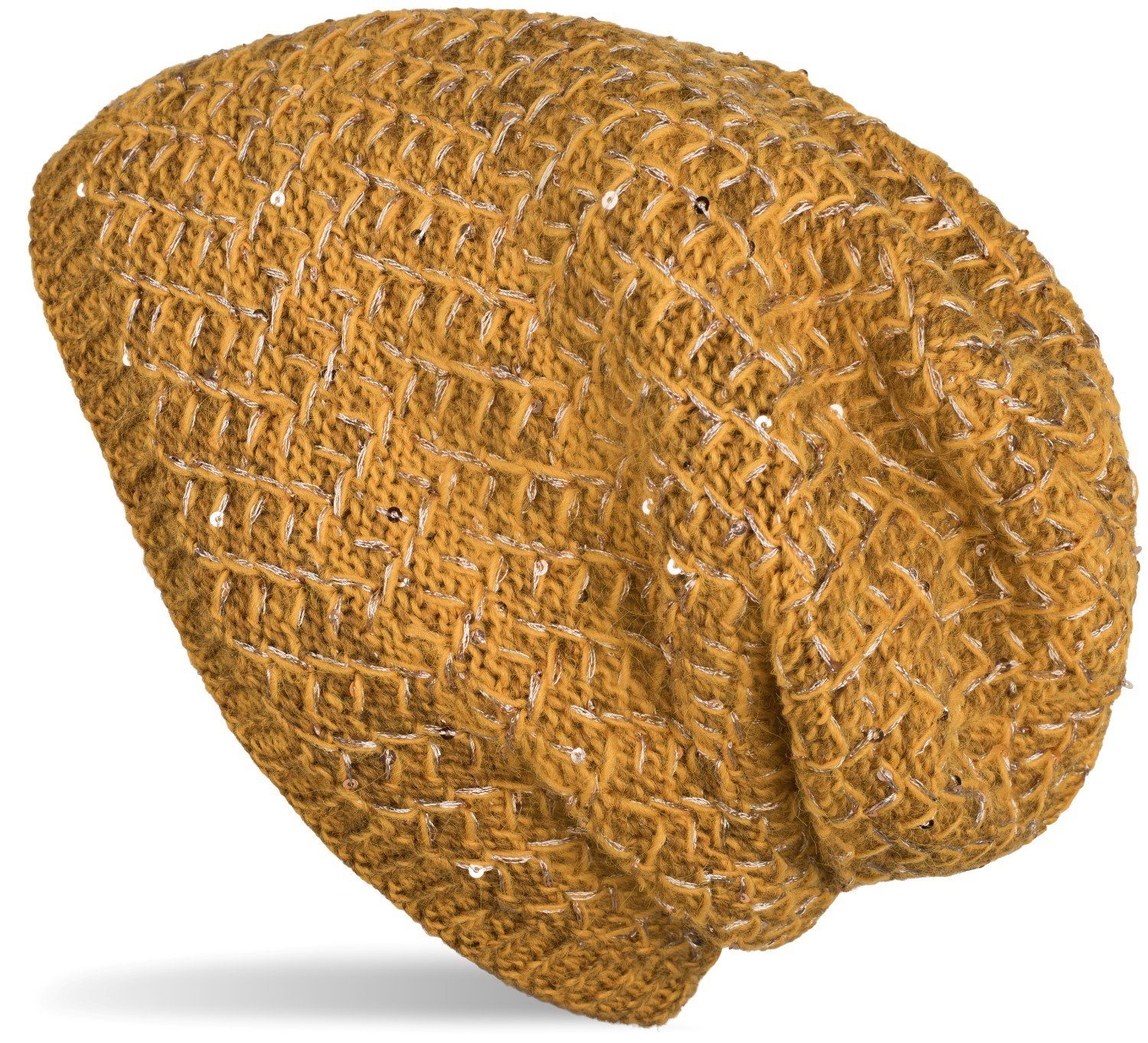 styleBREAKER Strickmütze Strick Beanie Mütze mit Pailletten (1-St)