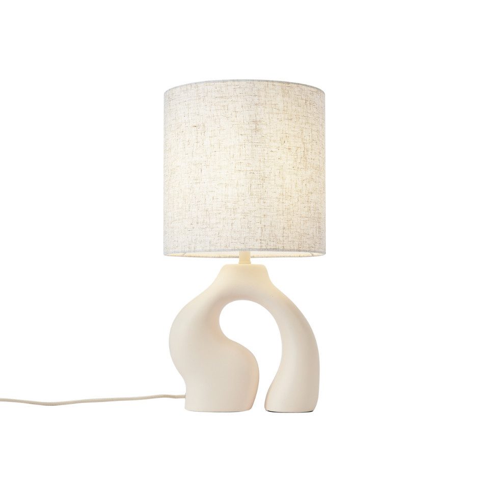 Qazqa Tischleuchte Dahlia, ohne Leuchtmittel, Warmweiß, QAZQA Tisch­leuchte, e27, Beige, Kunststoff, Japandi