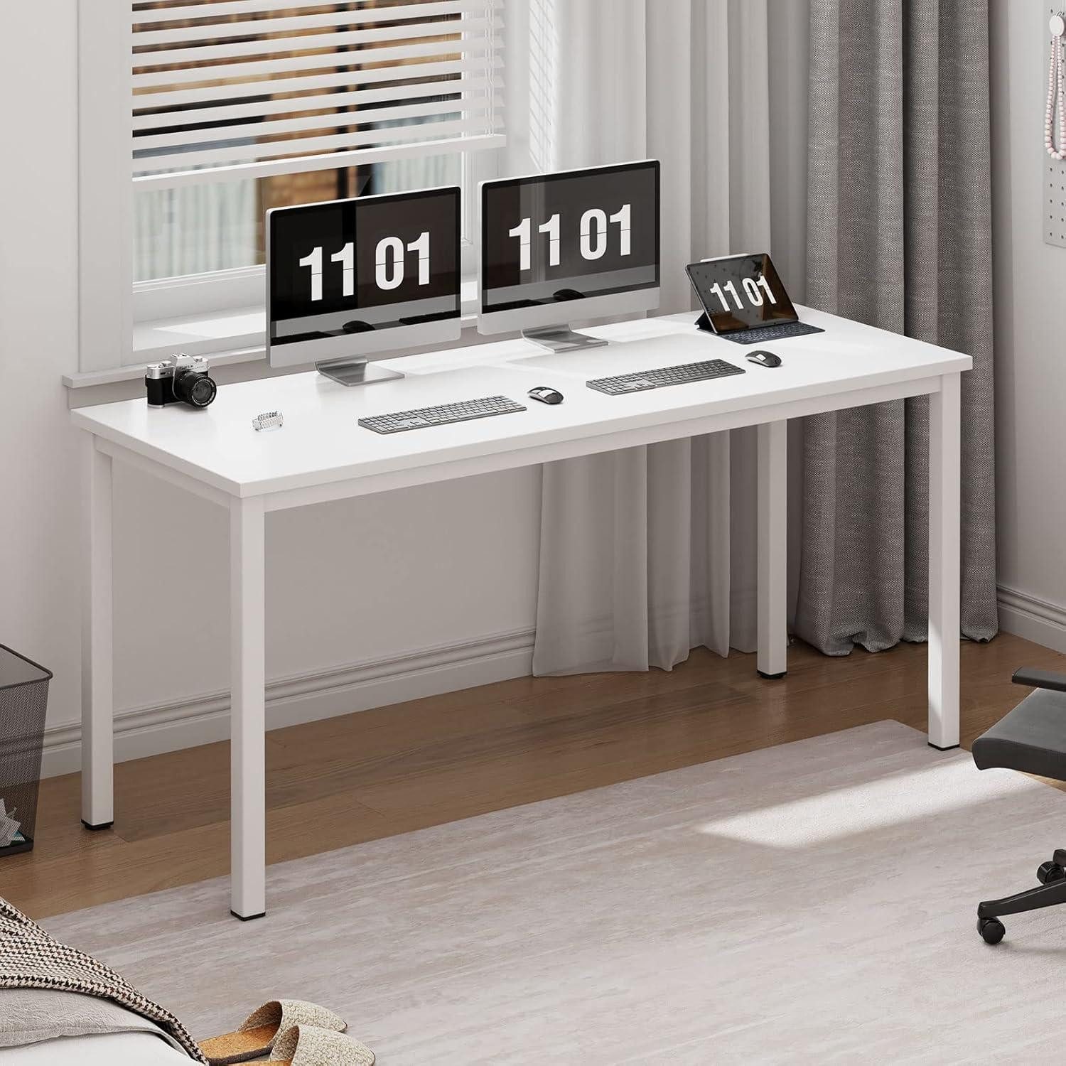 LuxusKollektion Computertisch Schreibtisch Computertisch PC Büro Workstation 120 x 60 cm Weiß (1-St)
