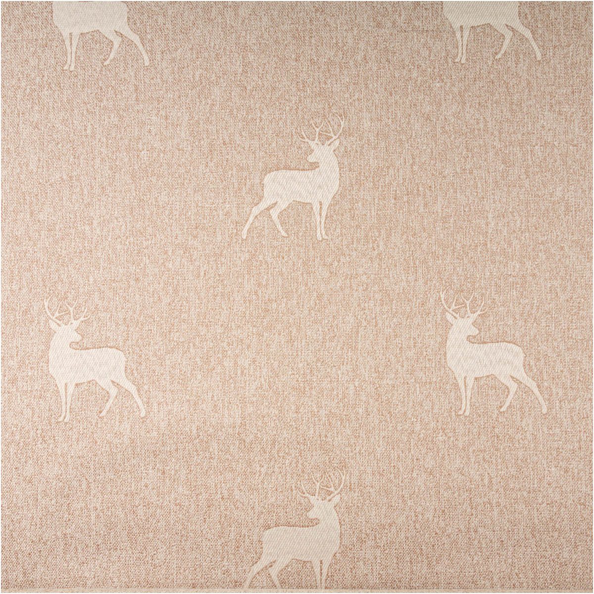 SCHÖNER LEBEN. Stoff Dekostoff Hirsch beige Meterware Jacquard Landhausstoff