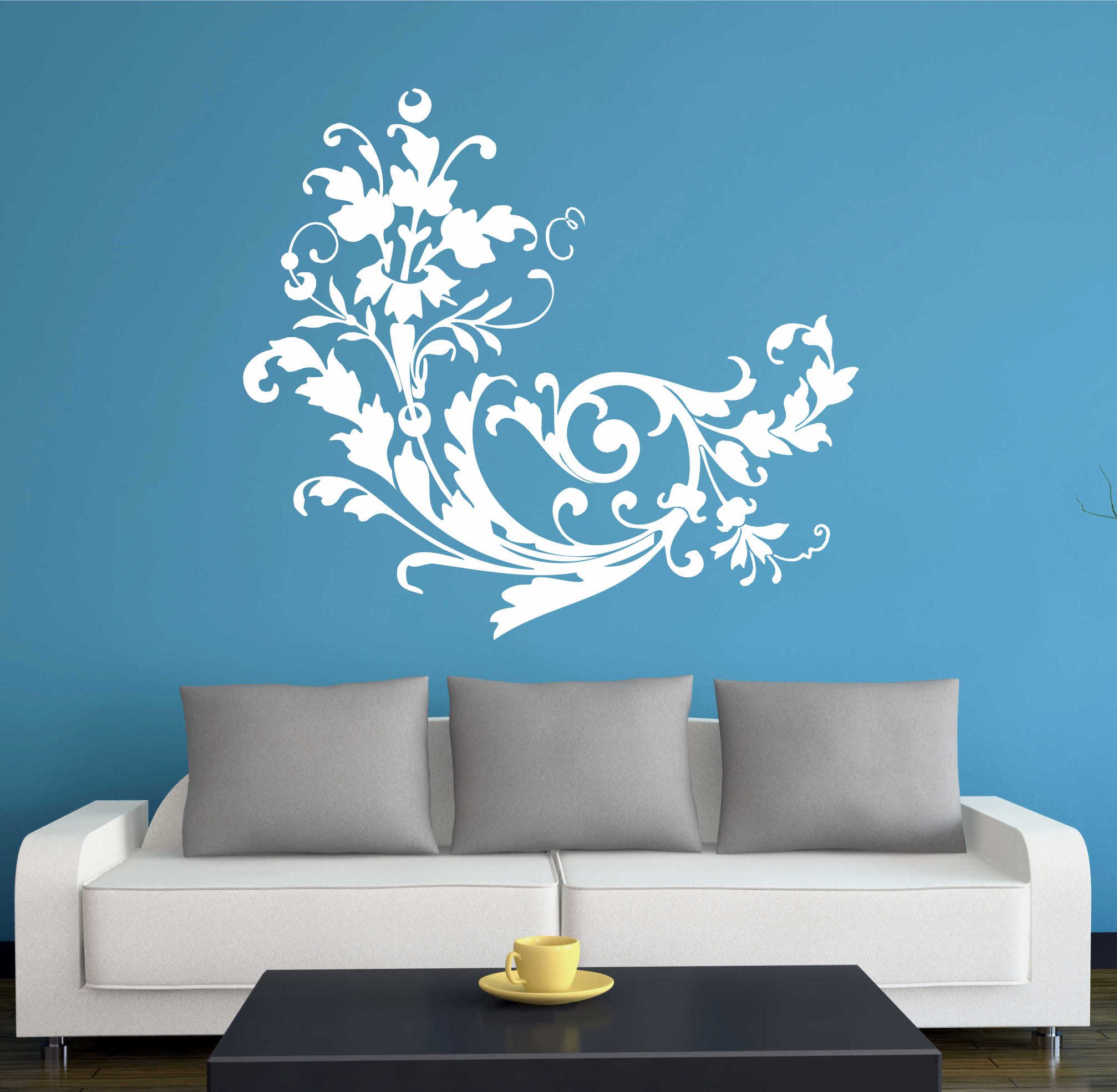 INDIGOS UG Wandtattoo Wandtattoo - Wandaufkleber - w298 Blume Ranke Pflanze