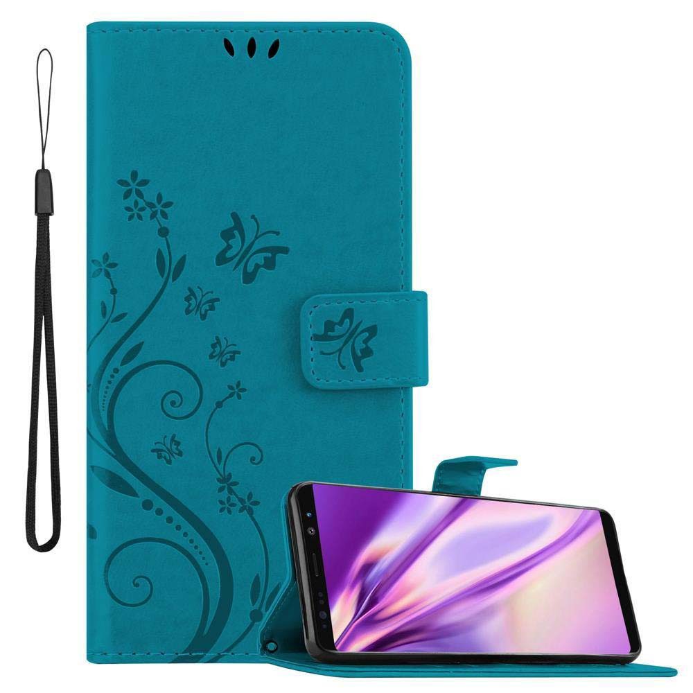 Cadorabo Handyhülle für Samsung Galaxy NOTE 8 Hülle Samsung Galaxy NOTE 8, Hülle Schutzhülle Blumen Flower mit Standfunktion Kartenfach Magnet