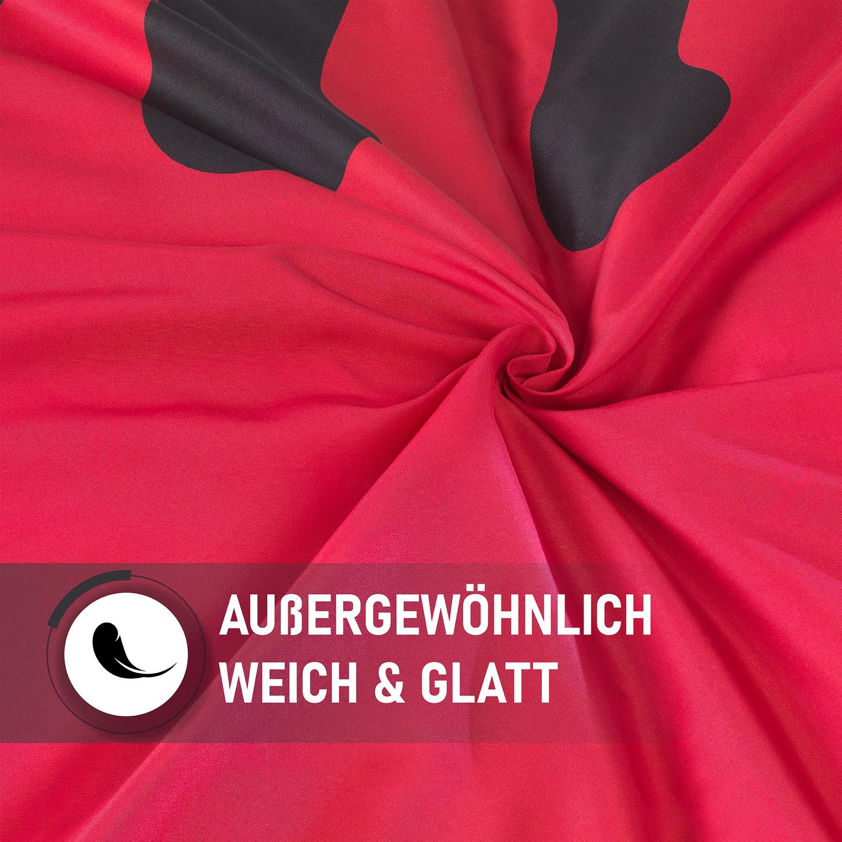 Kuscheli Partnerbettwäsche 2x 135x200 + 2x 80x80 cm atmungsaktiver Bettbezug, Partner Bettwäsche, Mikrofaser, 4 teilig, Für Allergiker geeignet, pflegeleicht, a – Bild 4 von 5