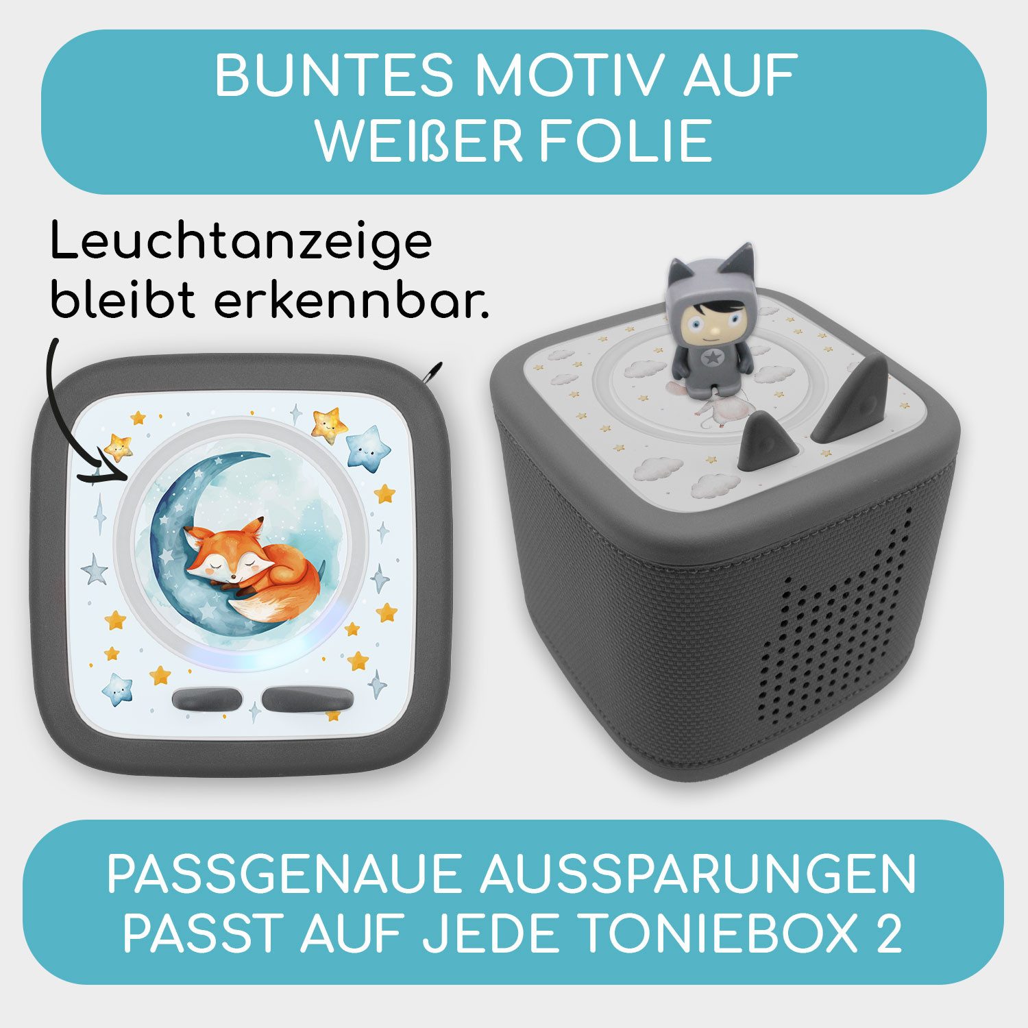 younikat Schutzfolie Toniebox 2 Schutzfolie - 2x passgenaue Folie Schutz I you0160