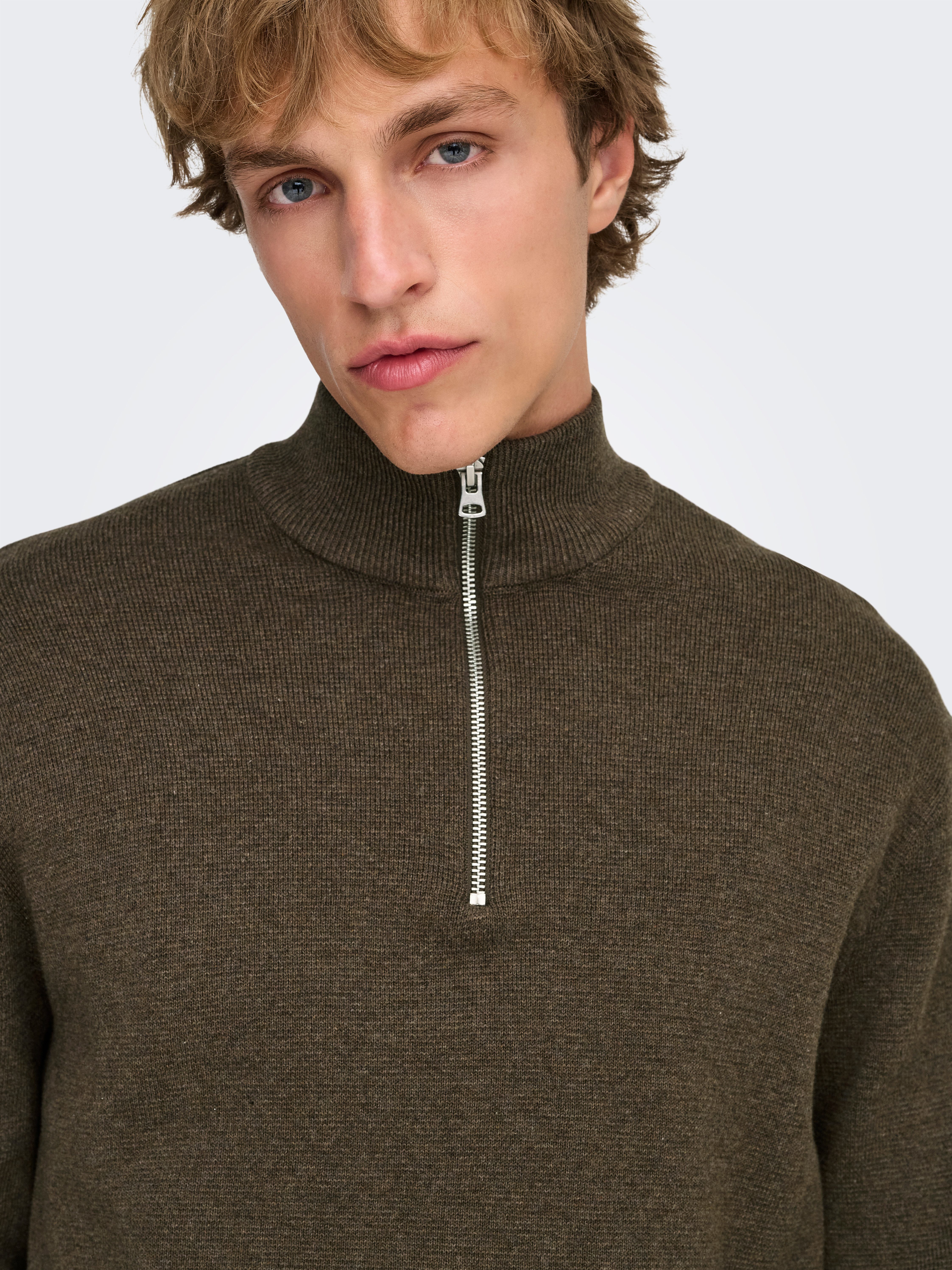 ONLY & SONS Troyer ONSTING LIFE REG HALF ZIP KNIT NOOS Baumwolle, regular fit