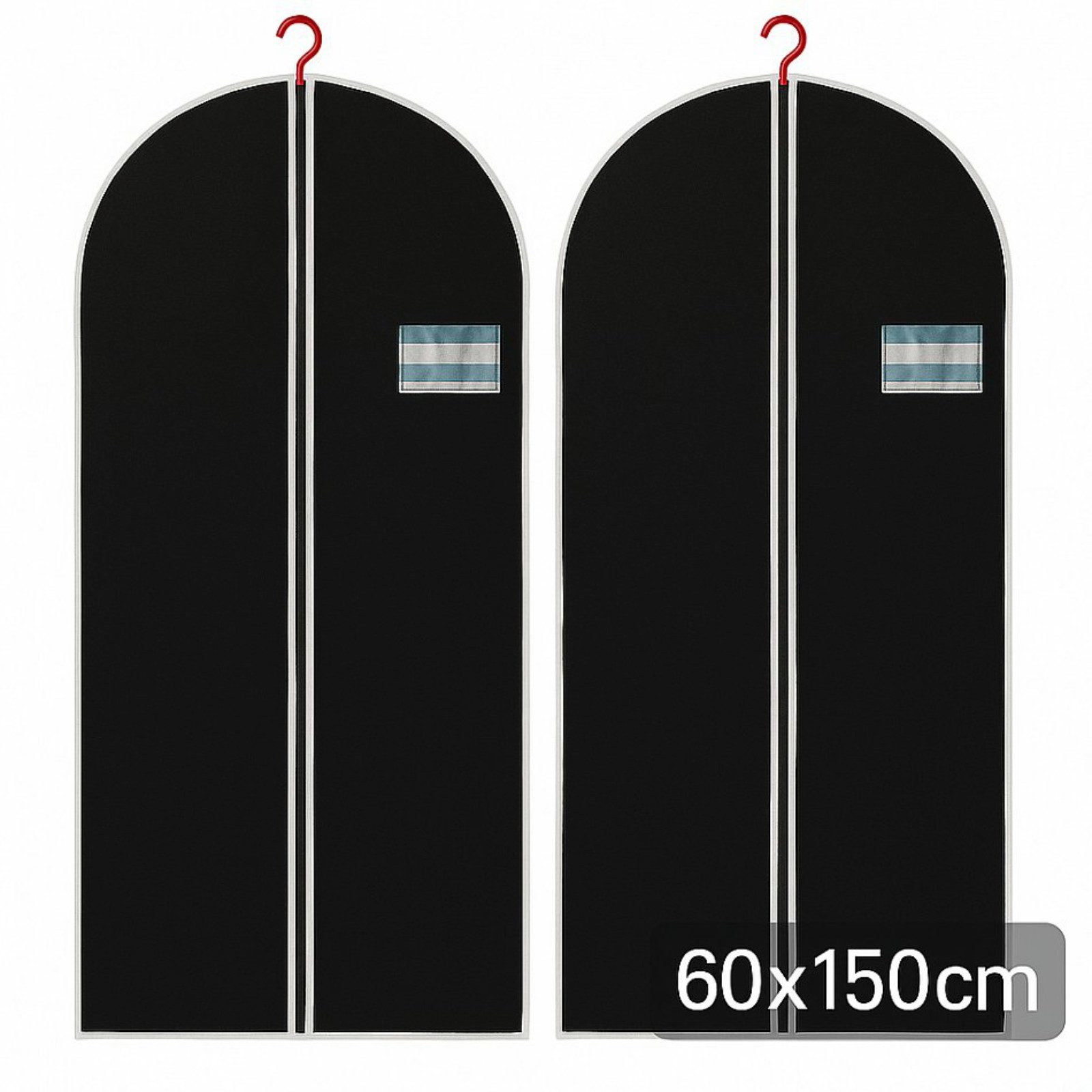 Koopman Kleiderschutzhülle Kleiderhülle Kleidersack 60x150cm 2 er Set (Set, 2 St., Packung) 2er Set, Polyester, Sichtfenster, Schwarz
