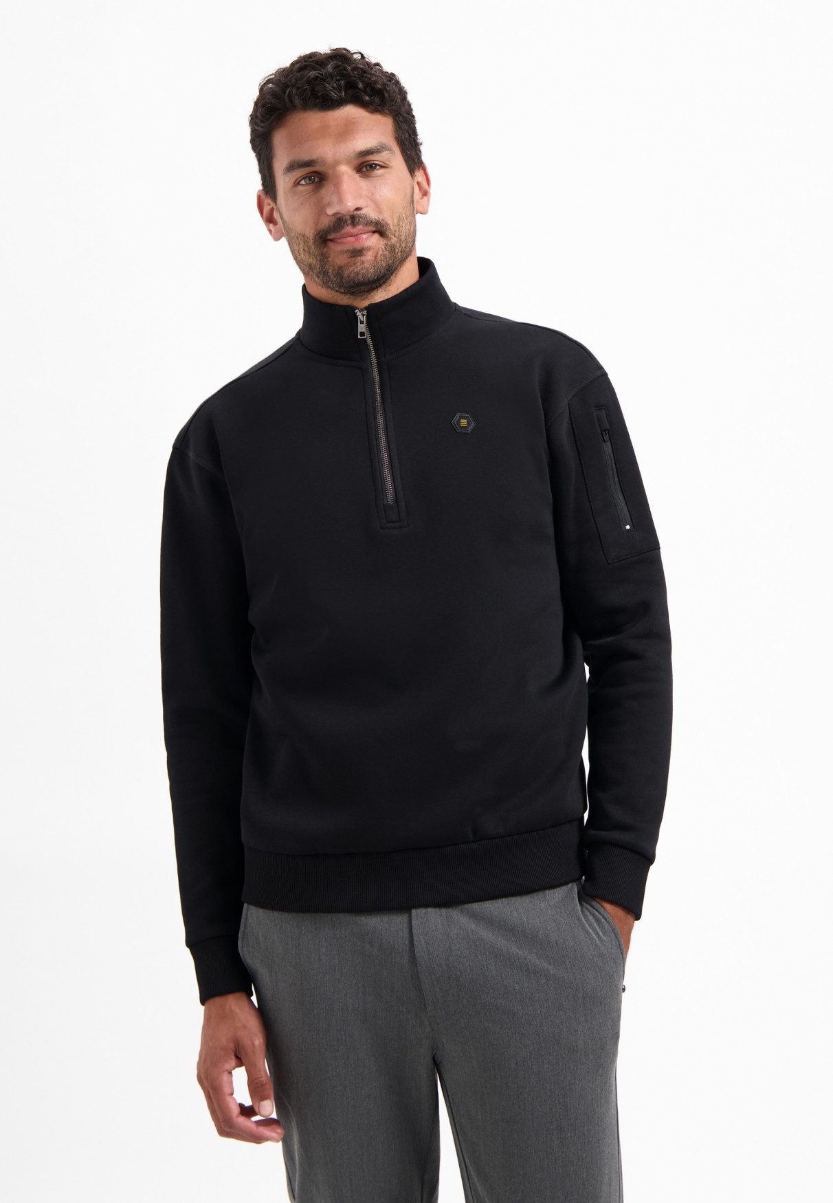 Sweater No Excess Half-Zip-Pullover Sweater Half Zip Brushed