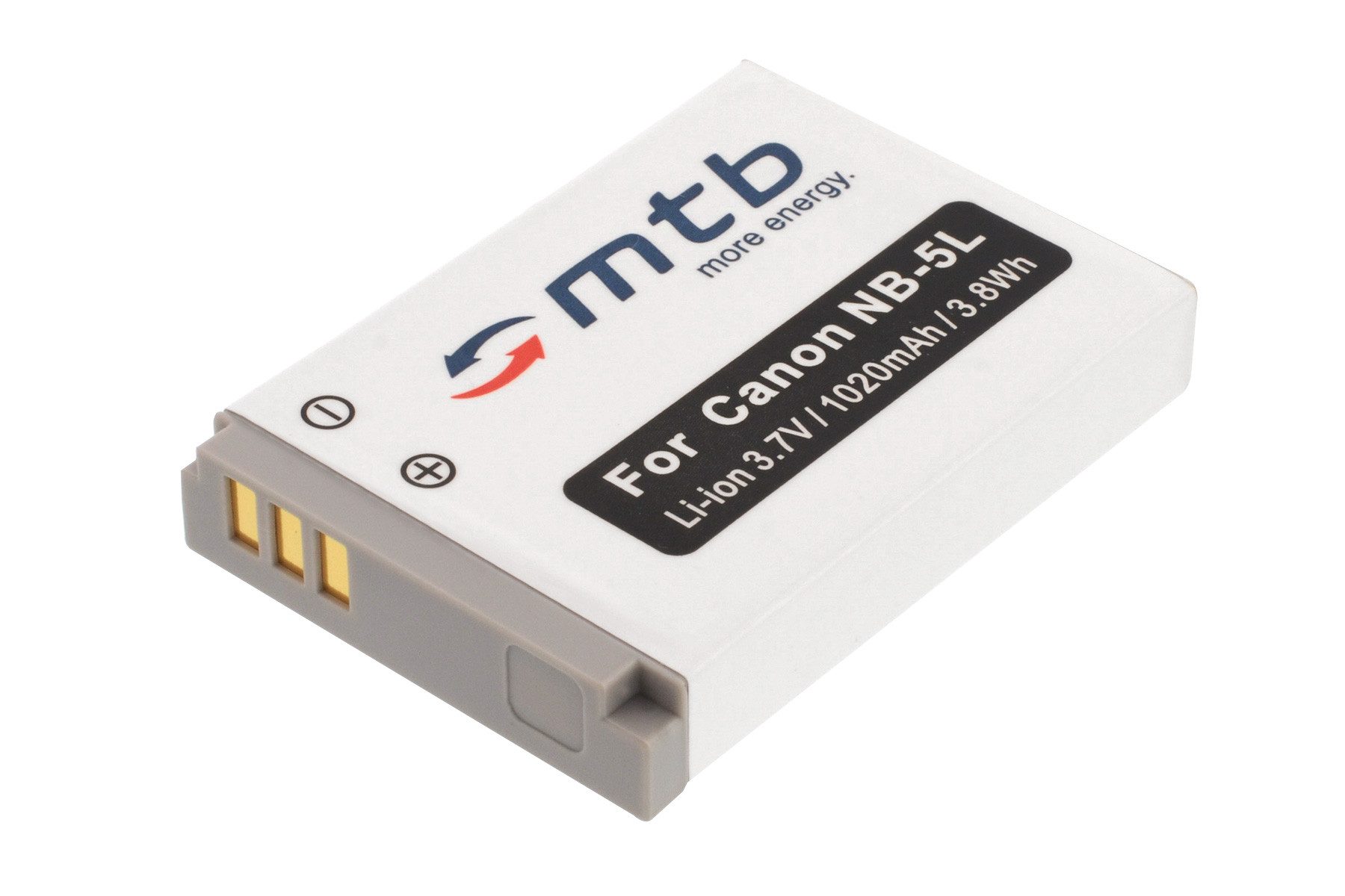 mtb more energy NB-5L kompatibler Akku für Canon Digitalkameras Kamera-Akku kompatibel mit Akku-Typ Canon NB-5L 1150 mAh (3,7 V)