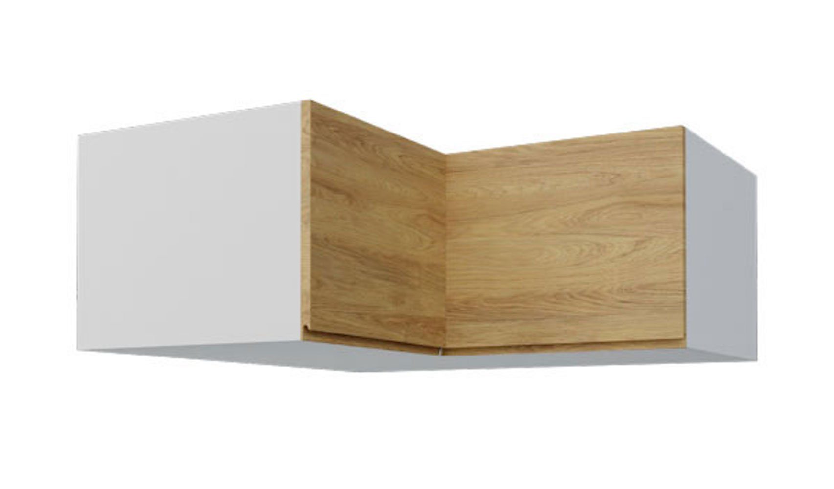 Feldmann-Wohnen Eckhängeschrank Arezzo (1-St) 90x90x36cm grifflos lava / Eiche artisan (AZ-W14/90/36)