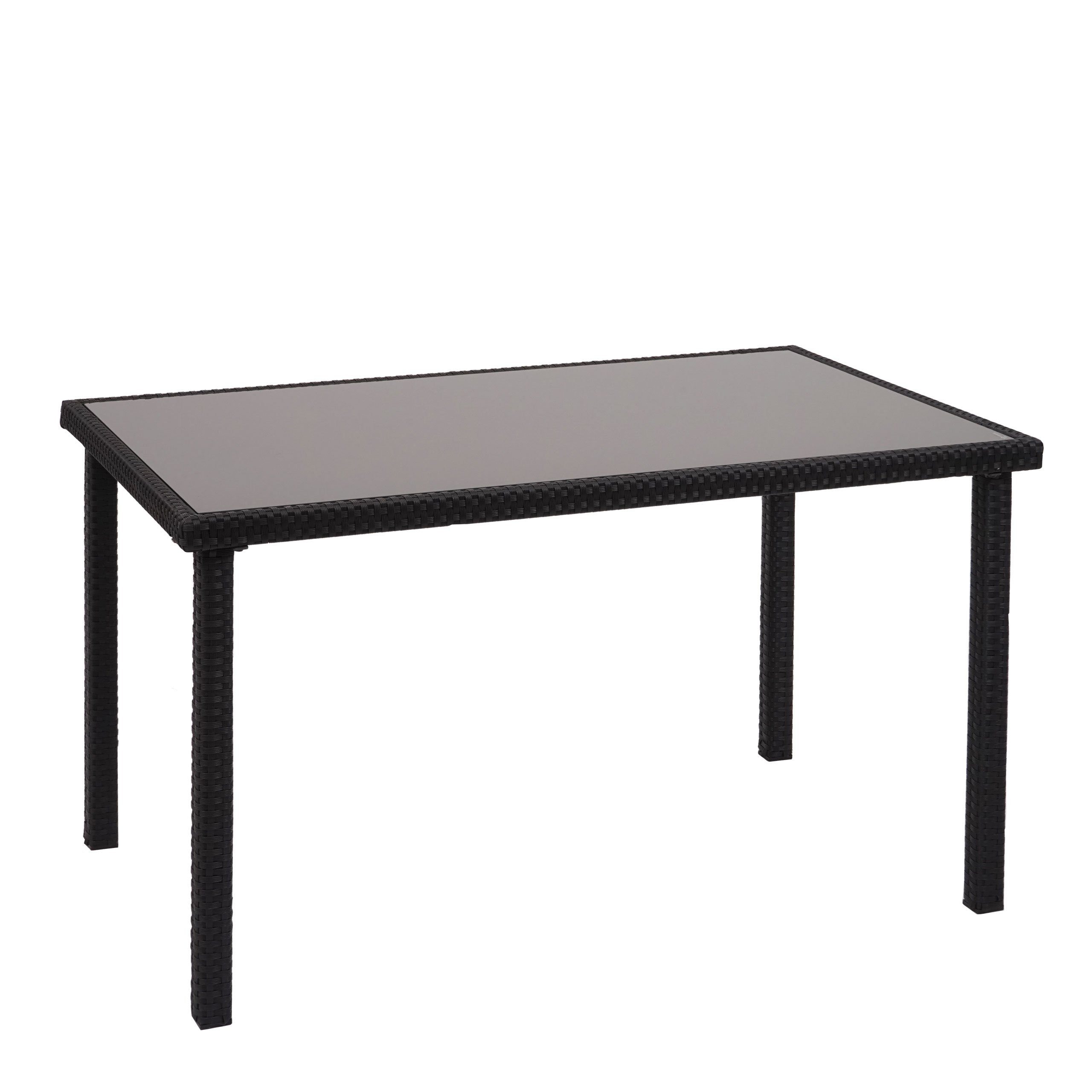 PROREGAL® Gartentisch Poly-Rattan Tisch HxBxT 71x120x75cm Gartentisch Balkontisch