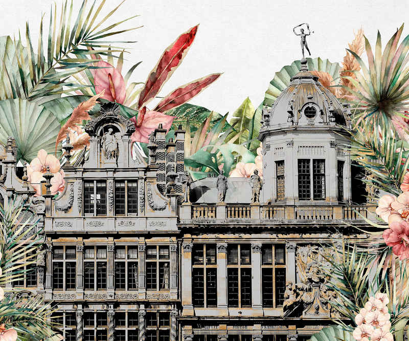 Komar Fototapete Vlies Fototapete - Tropical Palace - Розмір 300 x 250 cm, glatt, bedruckt, (Packung, 1 St)