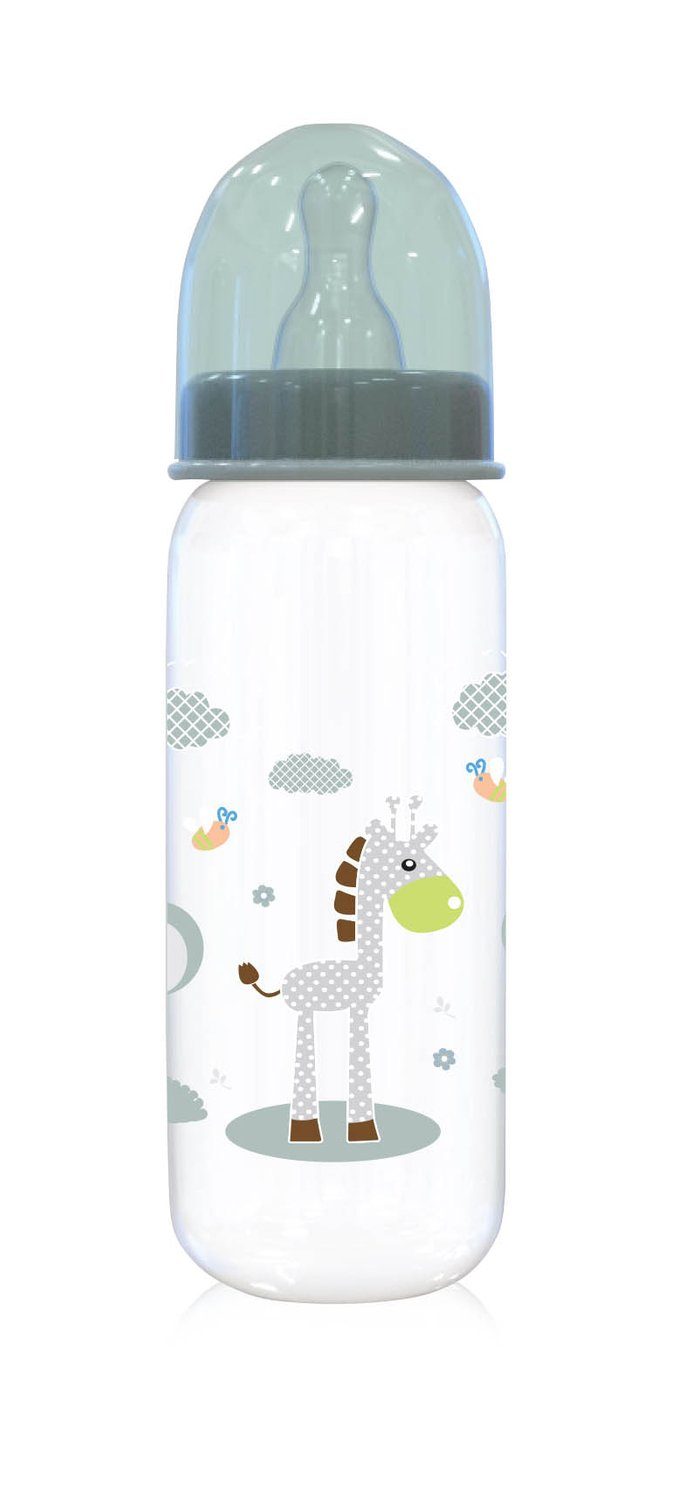 Baby Care Babyflasche Babyflasche Simple 250ml Tiere, Sauger Größe 0+, Deckel, ab Geburt grün
