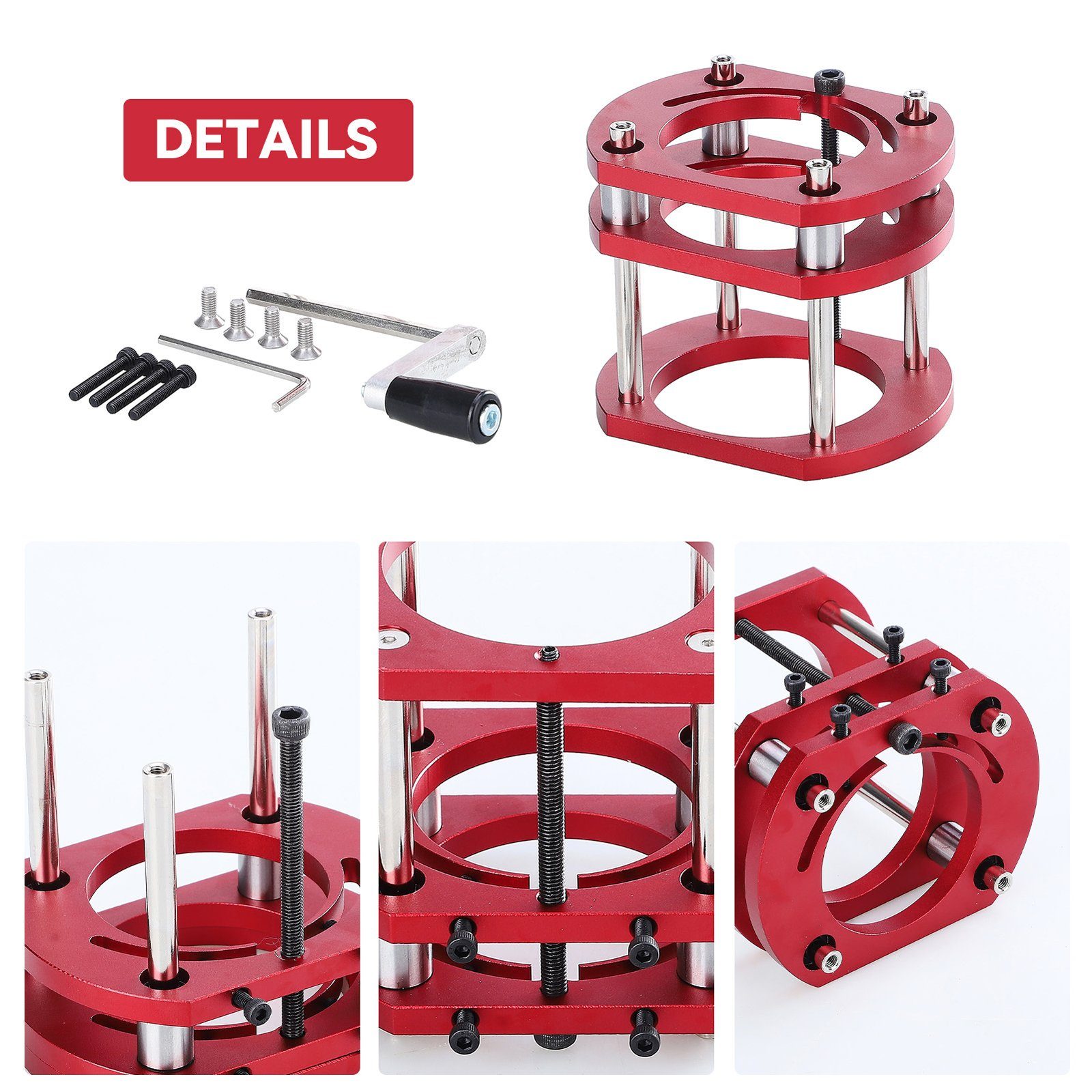 SEEZSSA Oberfrästisch Hebesockelsatz , kleinere für Schlitz-, Fräsmaschinen mm Holzbearbeitungsmaschinen Motordurchmesser, für aus Gravier-, rot 64-66 Fasenmaschinen), und Trimm- Aluminiuml darunter (für