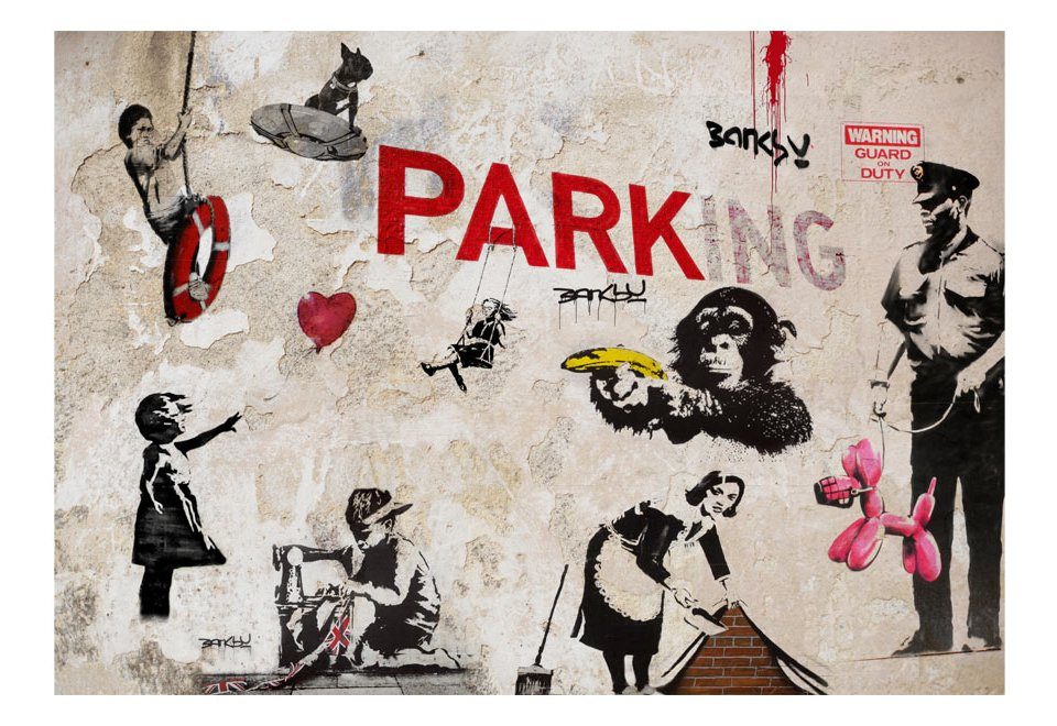 KUNSTLOFT Vliestapete Banksy's Best Of Tapete Design 2.5x1.75 lichtbeständige m, halb-matt