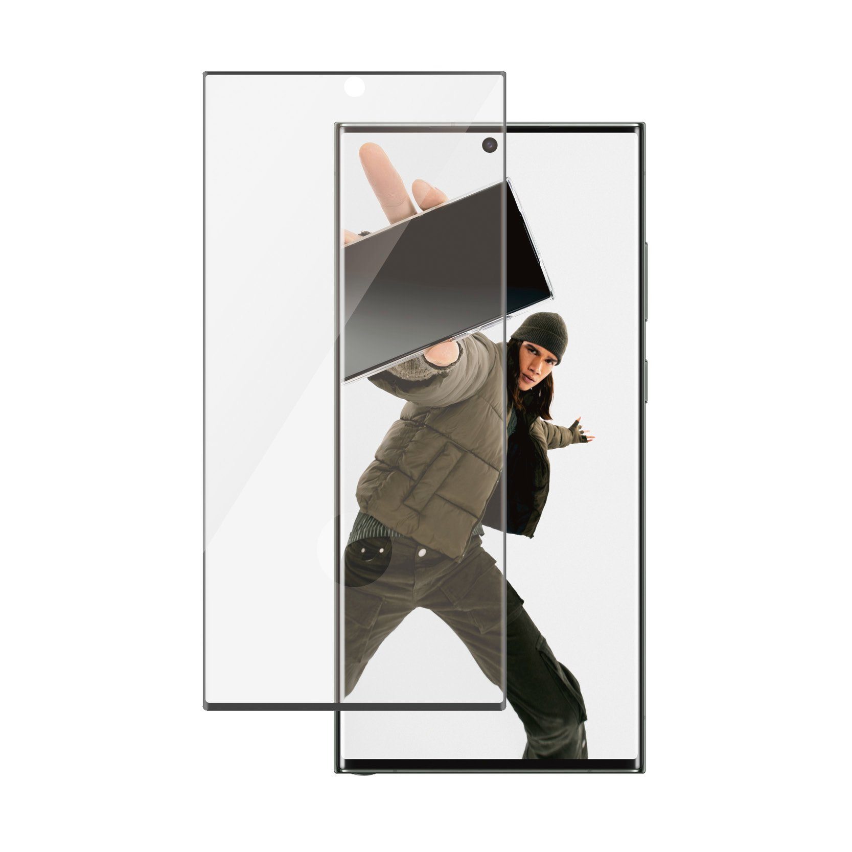 PanzerGlass Displayschutzglas Ultra Wide Fit Screen Protector für Samsung Galaxy S24 Ultra, Displayschutzfolie, stoßfest, kratzbeständig