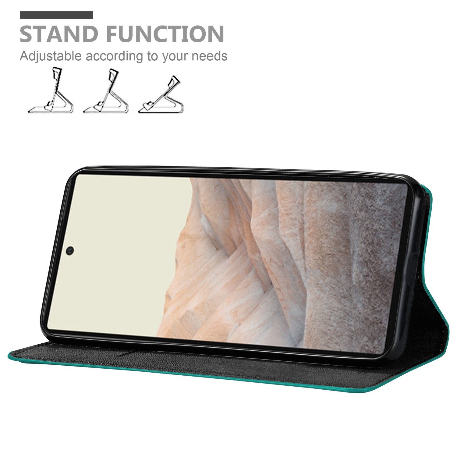 Cadorabo Handyhülle für Google PIXEL 6 Hülle Google PIXEL 6, Hülle Schutzhülle mit Standfunktion, Magnetverschluss und Kartenfach