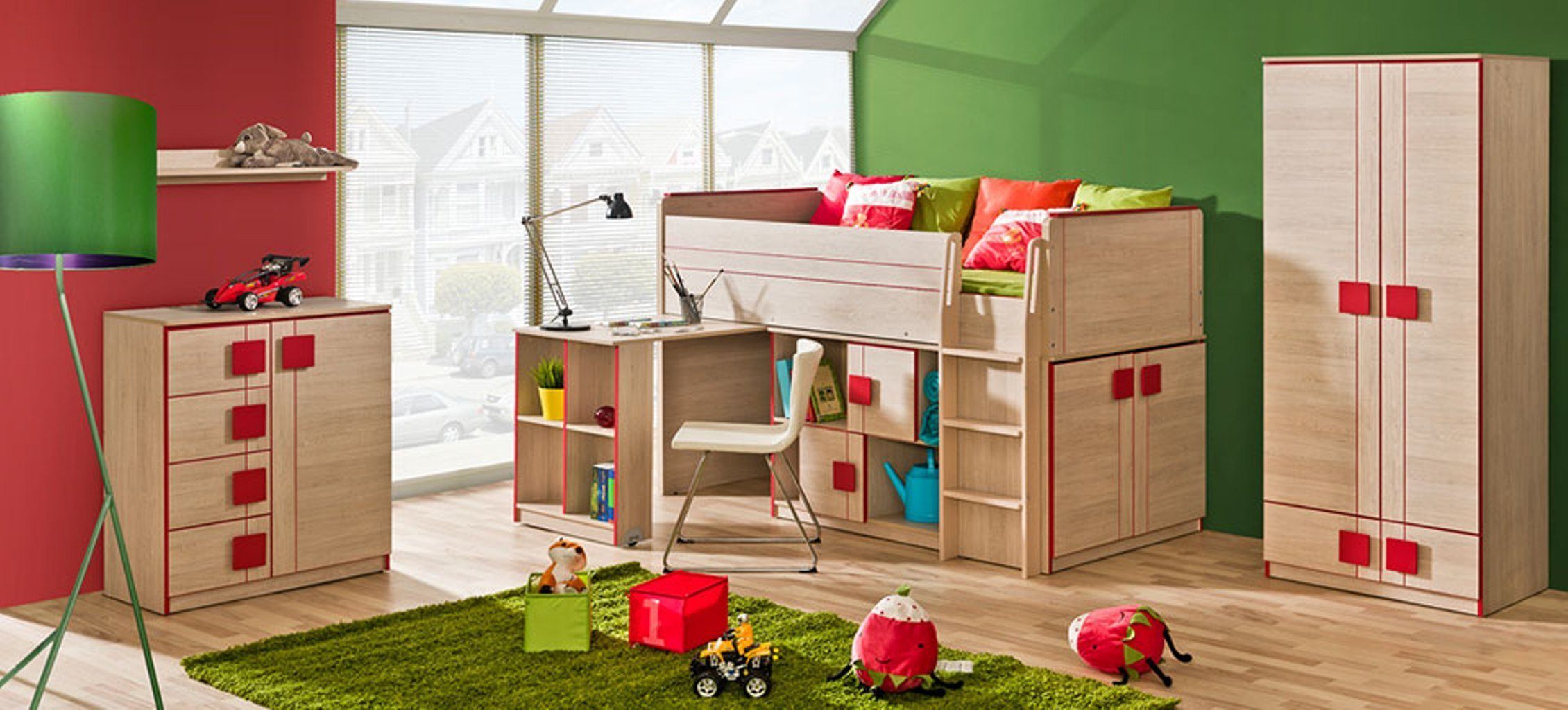 Komplett Jugendzimmer-Set, Kinderzimmer Jugendzimmer Schrank Bett Schreibtisch JVmoebel