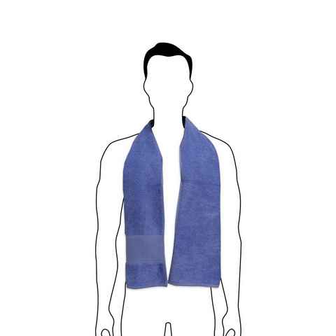 Sensepura Sporthandtuch Schweißtuch, Sporttuch Frottee blau, Frottee (1-St), saugfähig und schnell trocknend