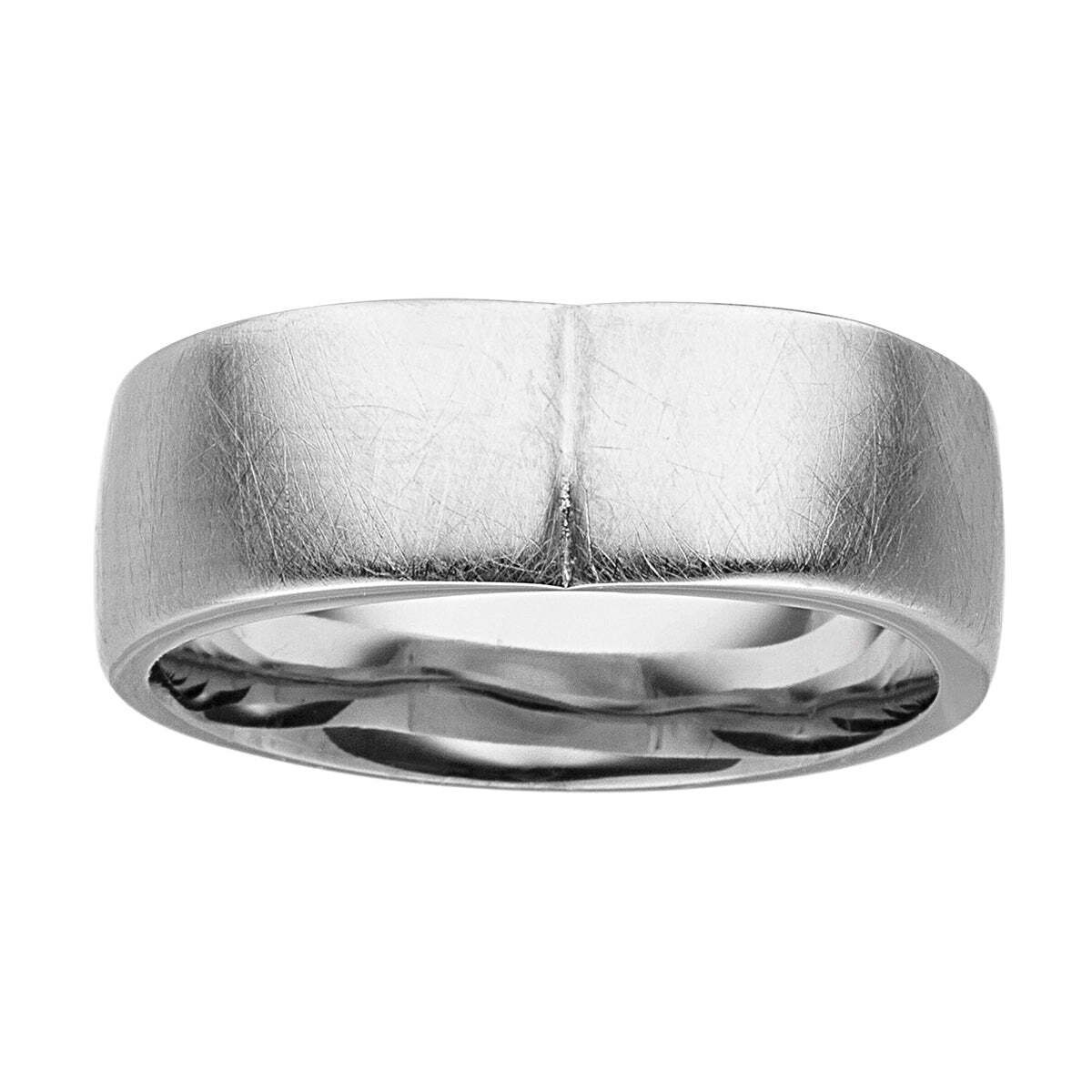 M&M Fingerring Ring Damen silber / gold breit (7 mm) matt (1-tlg), "Pure Volume", deutsche Qualität, inkl. edles Schmucketui